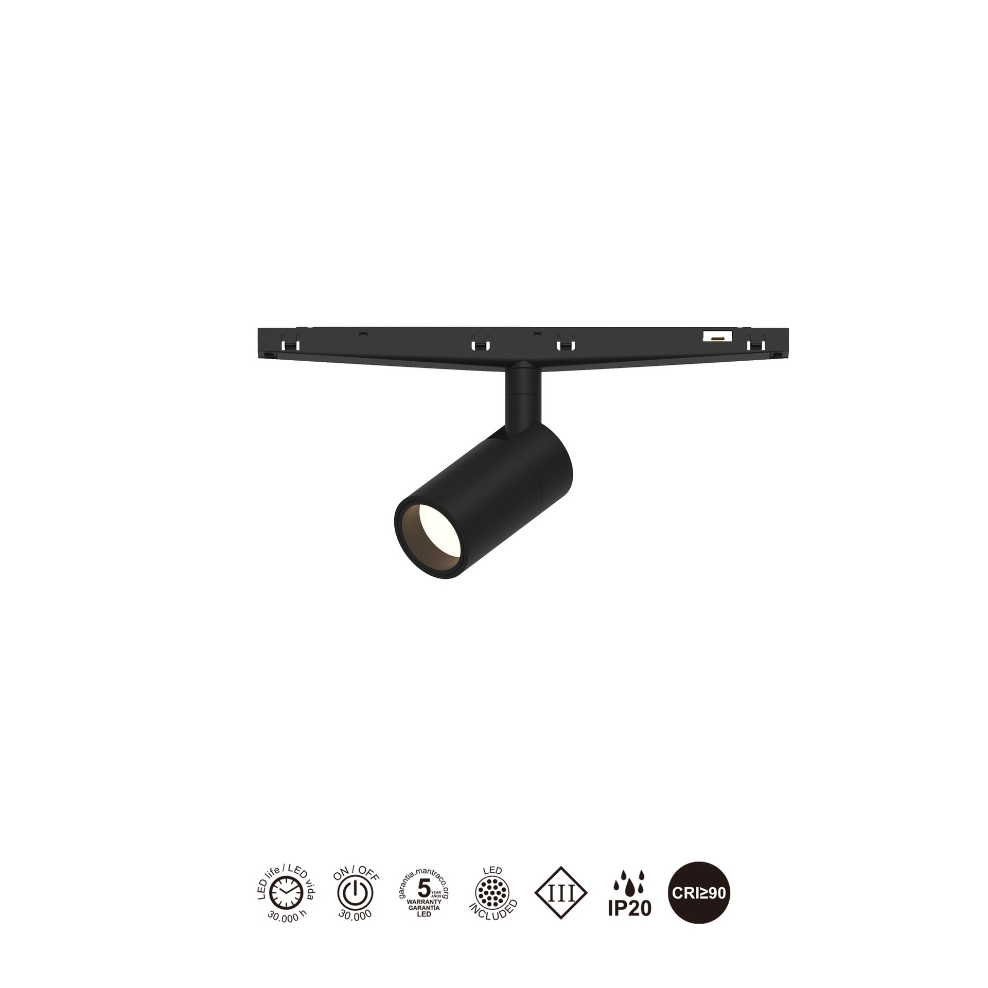 MAGNETO mini * FOCO LED 5W 38º NEGRO