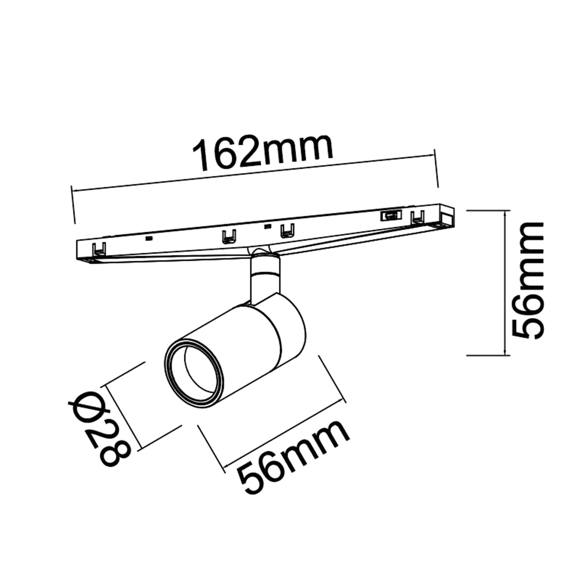 MAGNETO mini * FOCO LED 5W 38º NEGRO