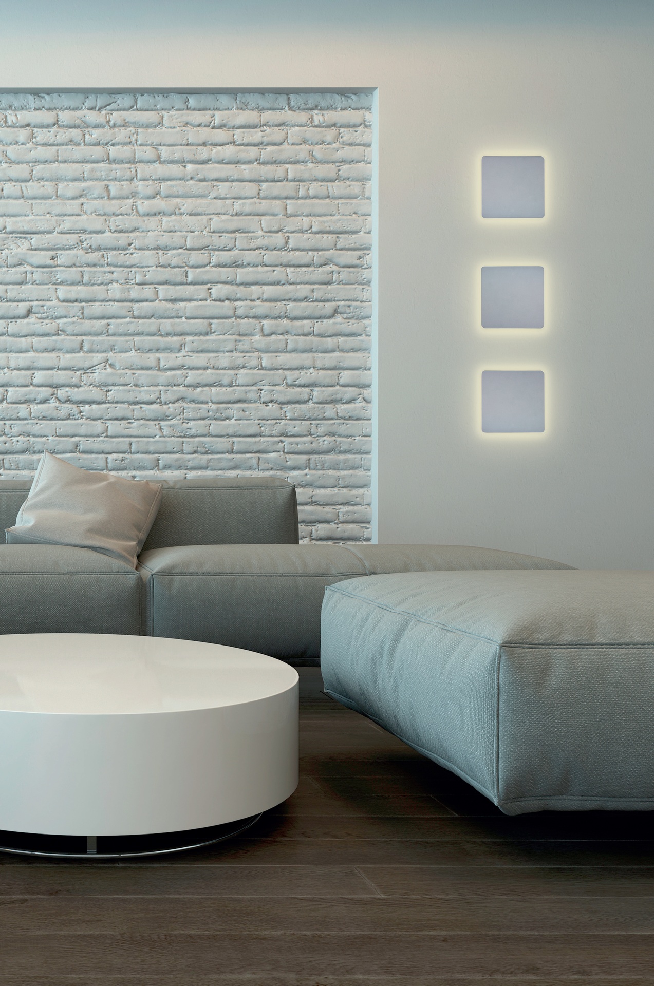 ***OFER/DES*** BORA BORA * LED SQUARE WALL LAMP SILVER - 12W 3000K
