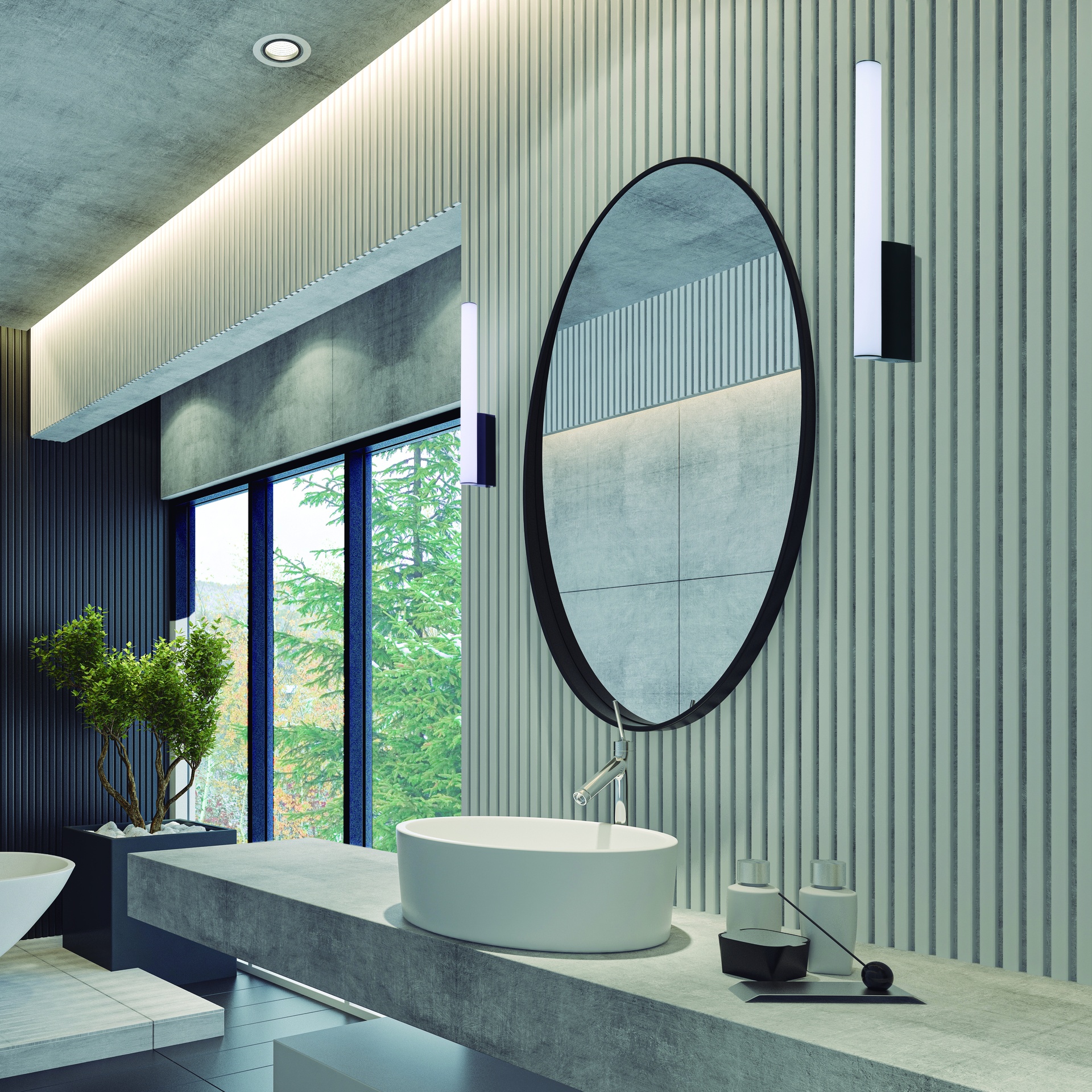 ANTIGA * WALL LIGHT LED IP44 3000K 8W BLACK