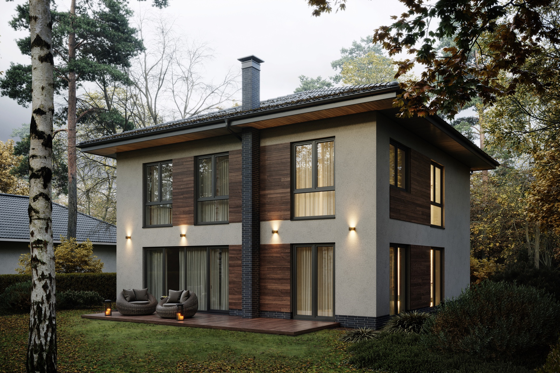DAVOS * LED EXTERIOR WALL LAMP * 4*6W 3000K CORTEN