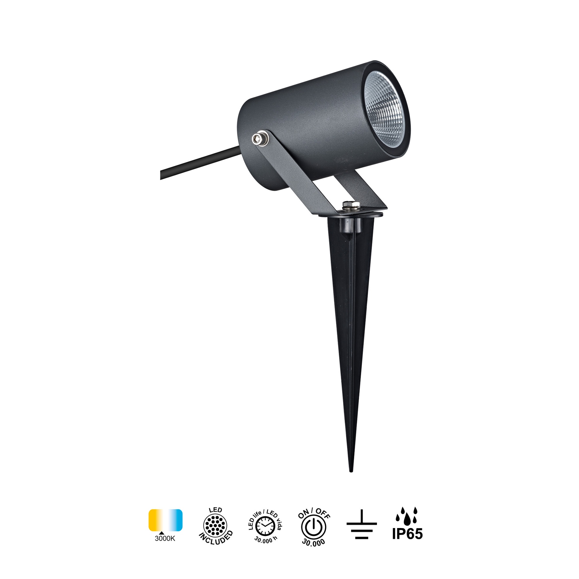Quebec LED · Spike lights · Dark grey