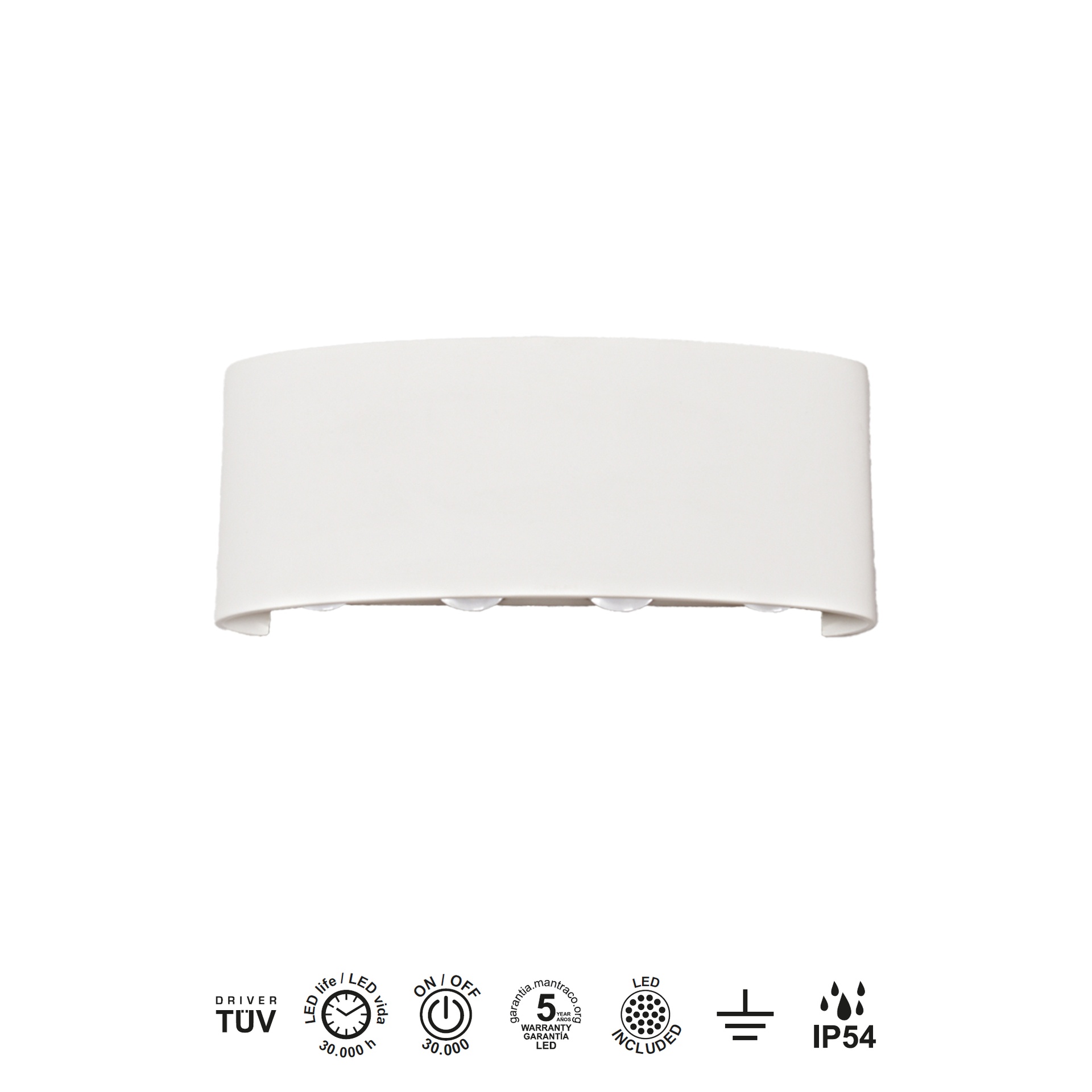 ARCS * APPLIQUE ESTERNO LED 8*1W 3000K BIANCO