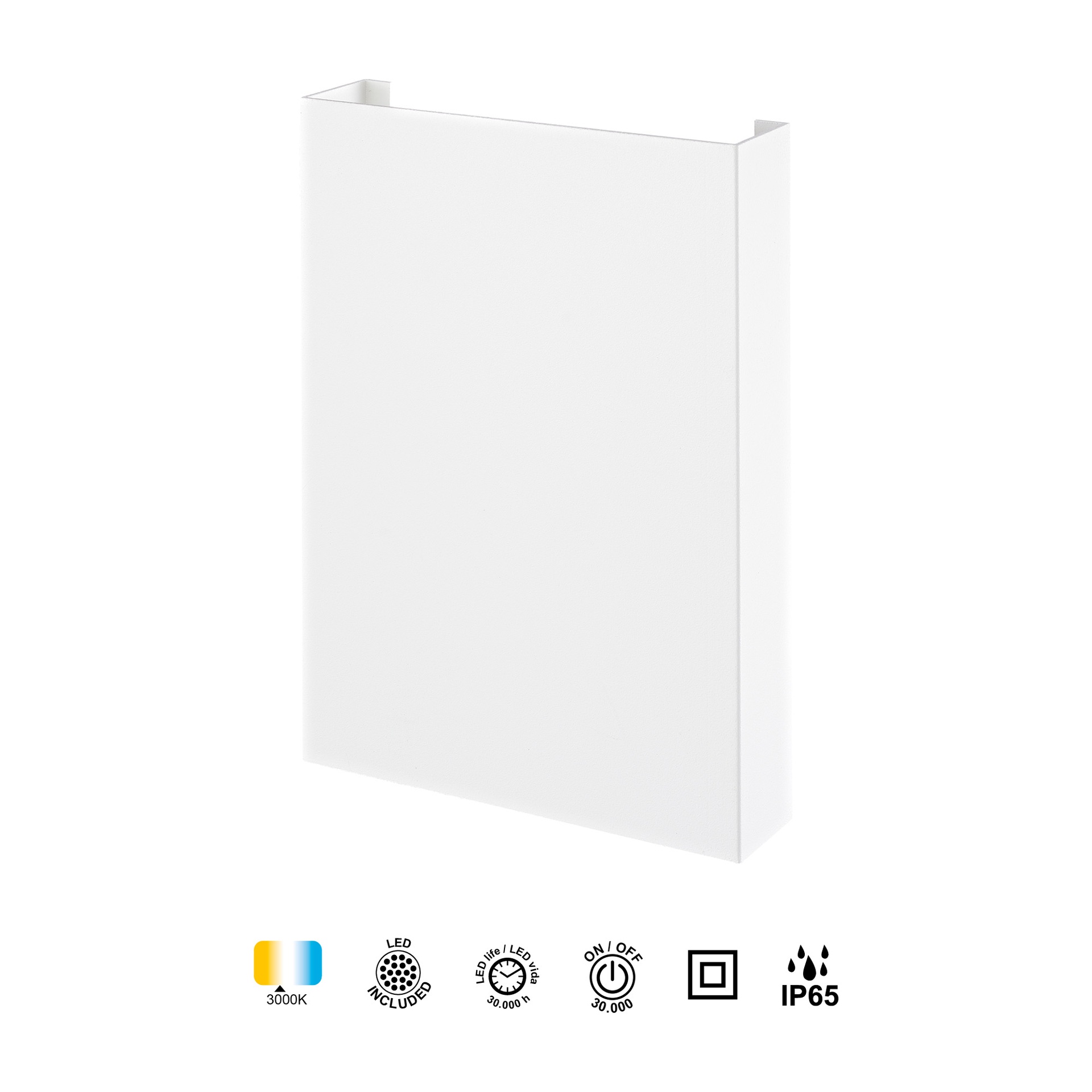 HUEZ * WALL LIGHT LED IP65 5+5W 3000K WHITE