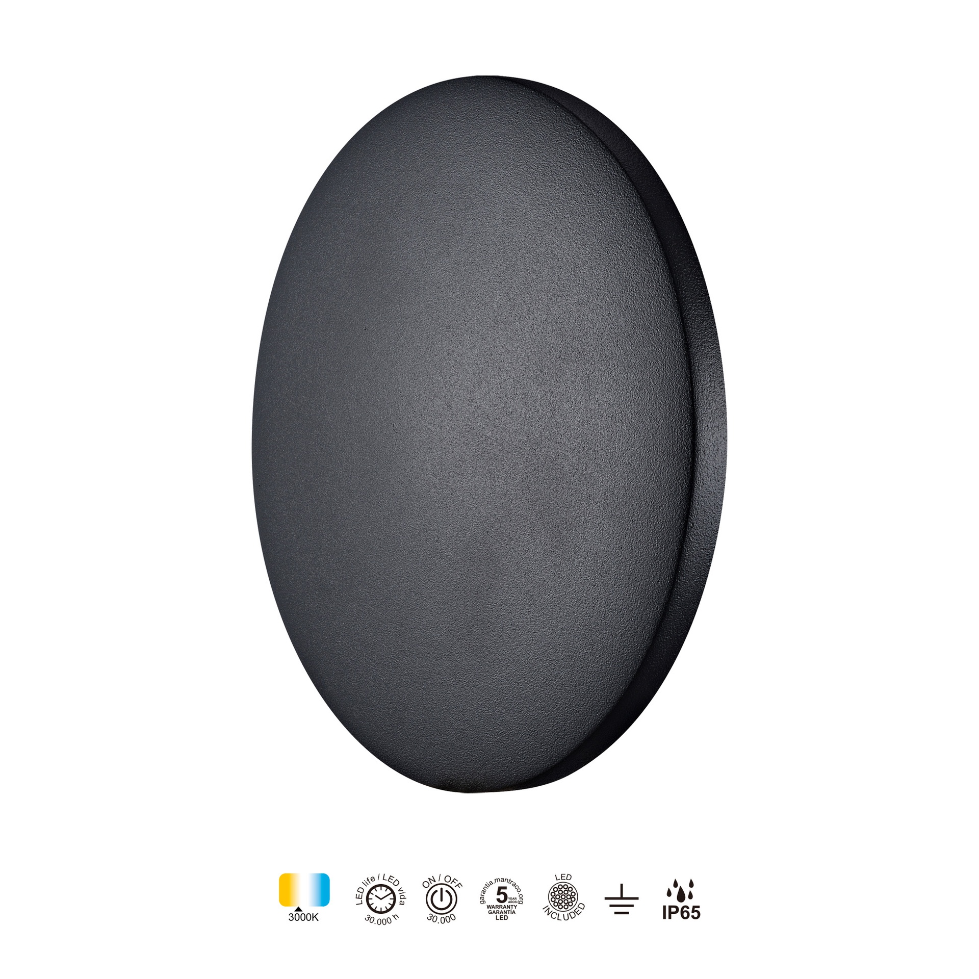 BORA BORA II * APPLIQUE LED IP65 20W 3000K NERO