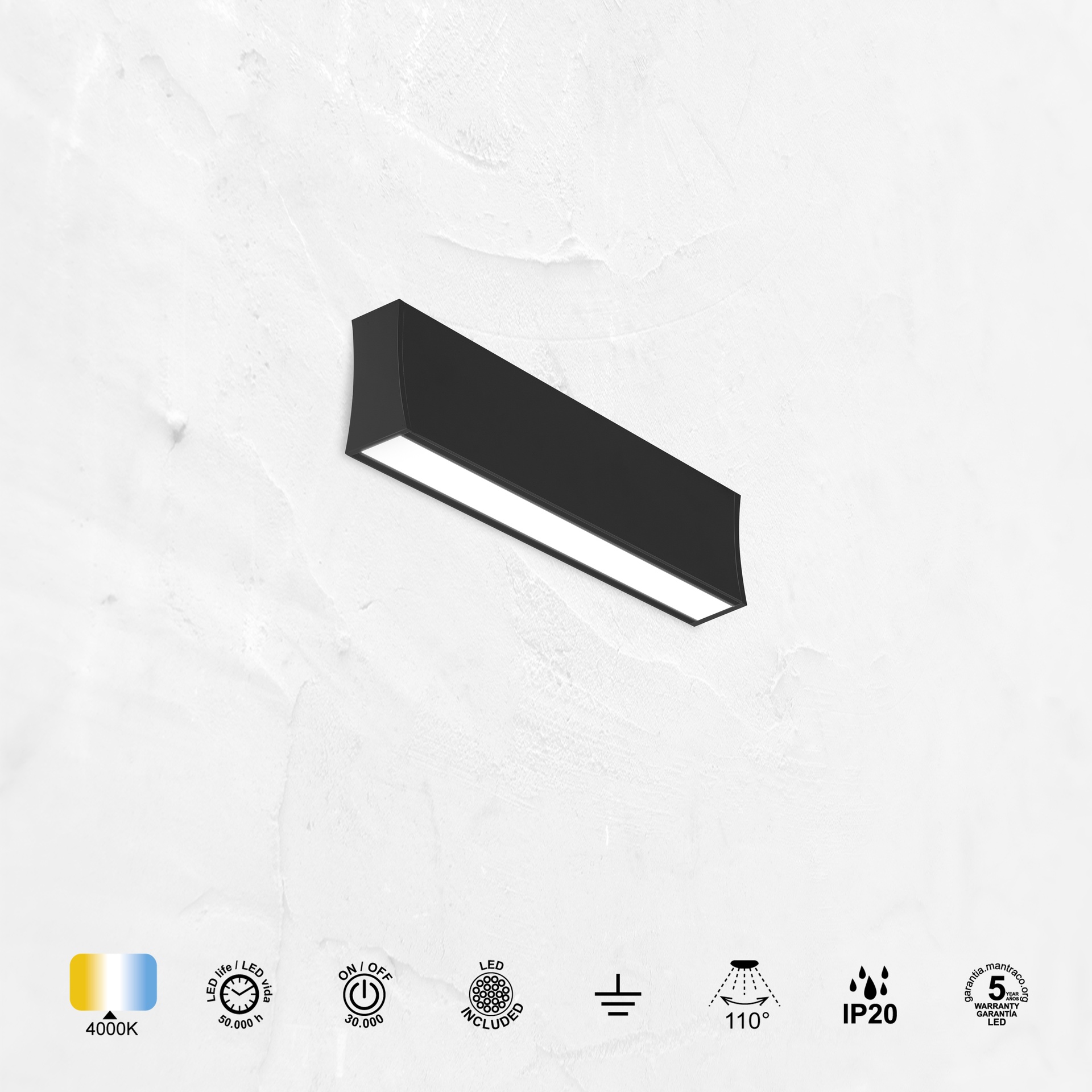 Hanok · Luminarias de pared · Black