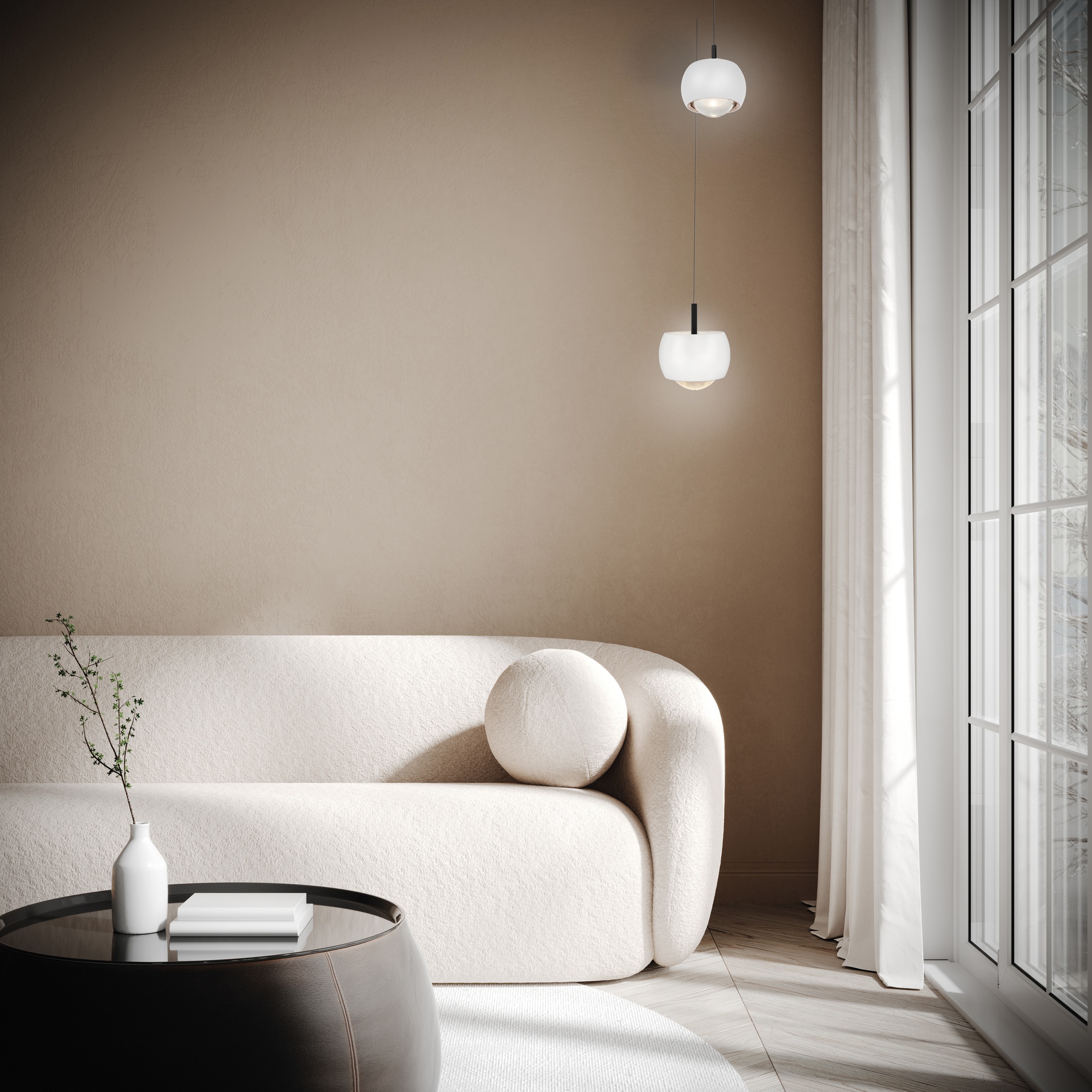 ROLLER * LED PENDANT 1L - WHITE