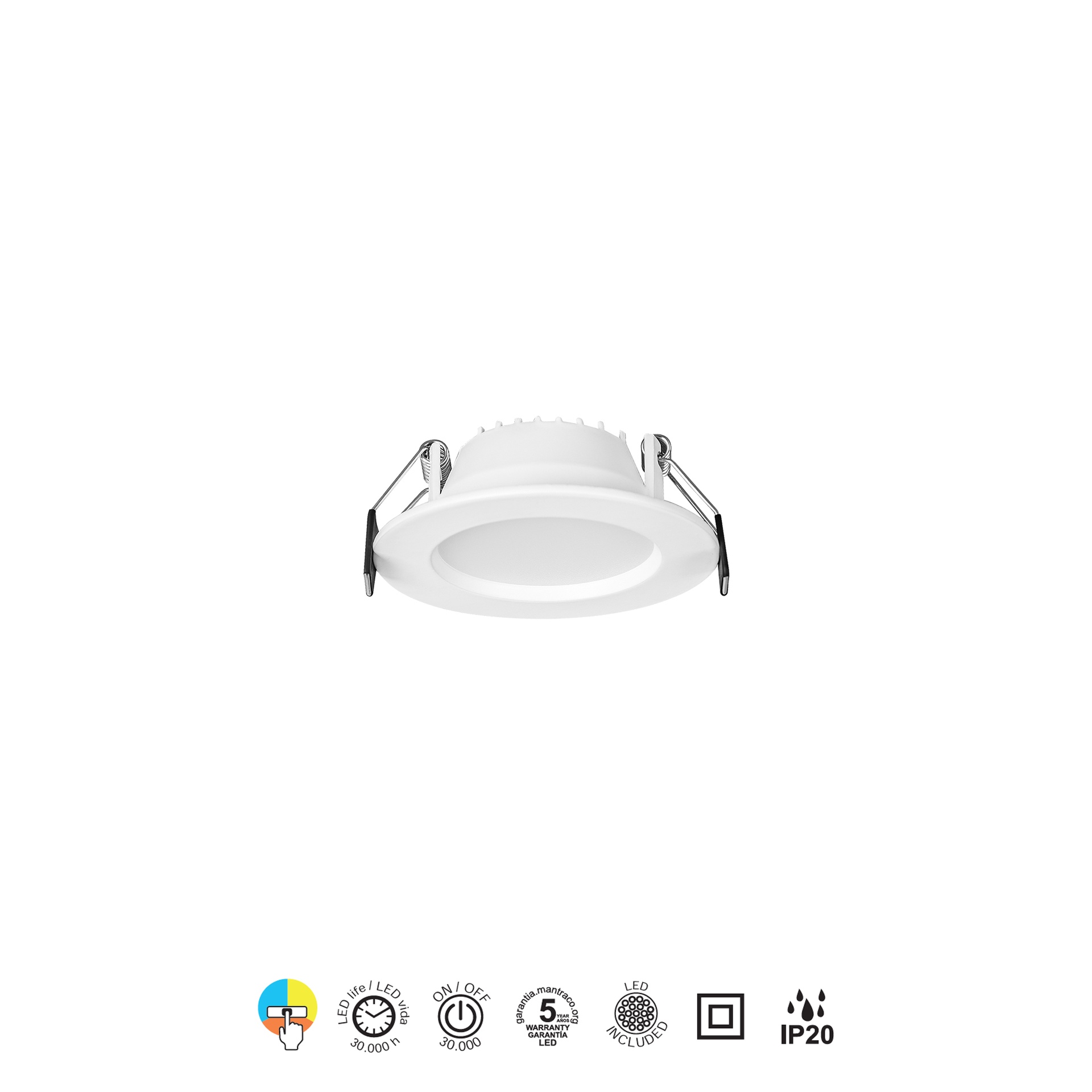 NASAO * SPOT INCASSO LED CCT 6W BIANCO