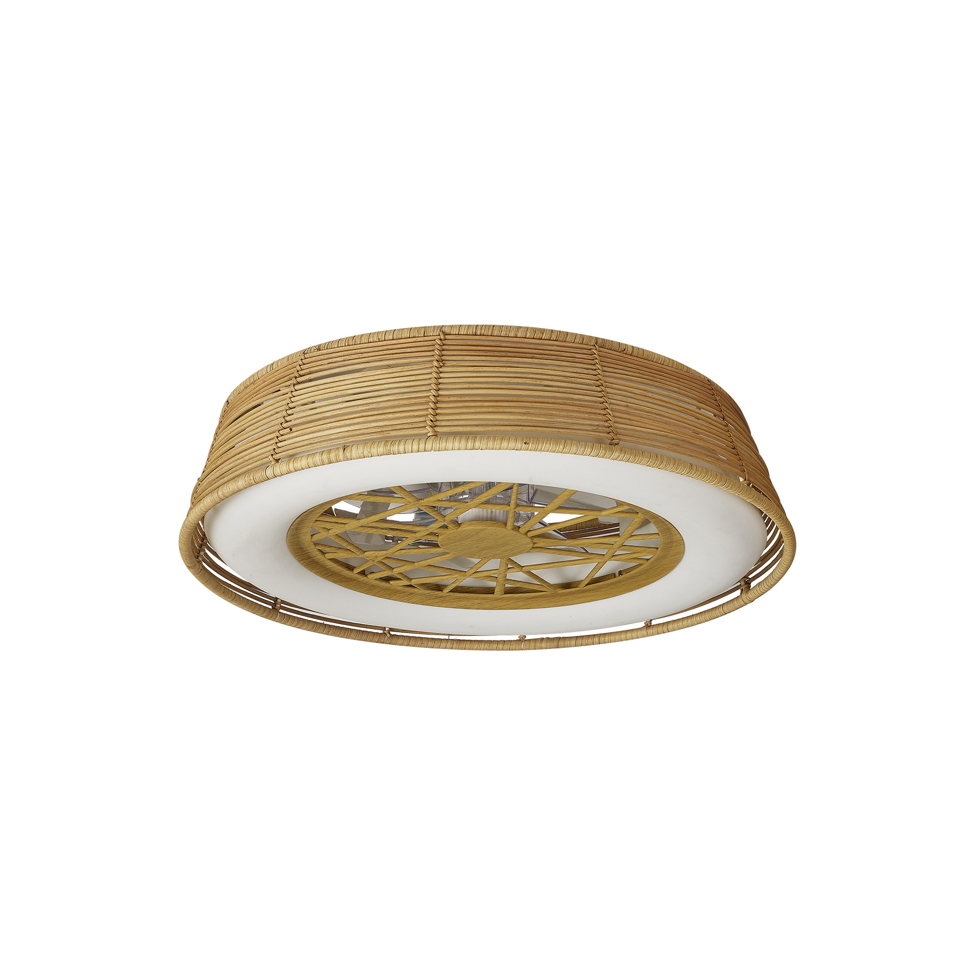 Indonesia Mini · Plafón-ventilador de aspas ocultas con luz · Roja