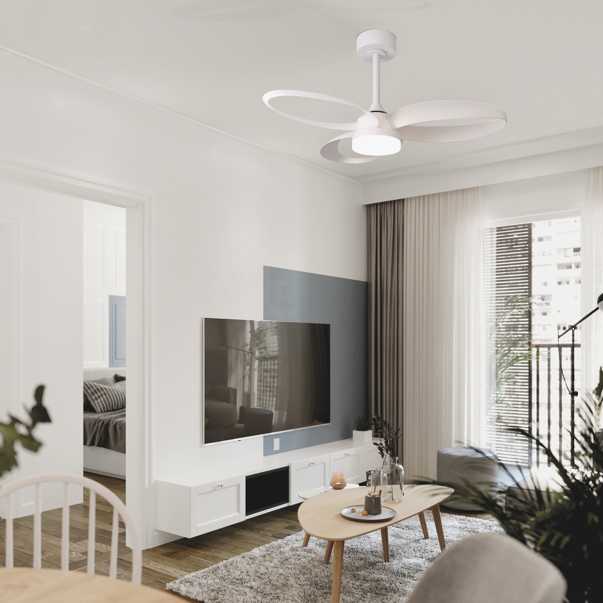 Infinity fan · Ceiling fan with light · Black