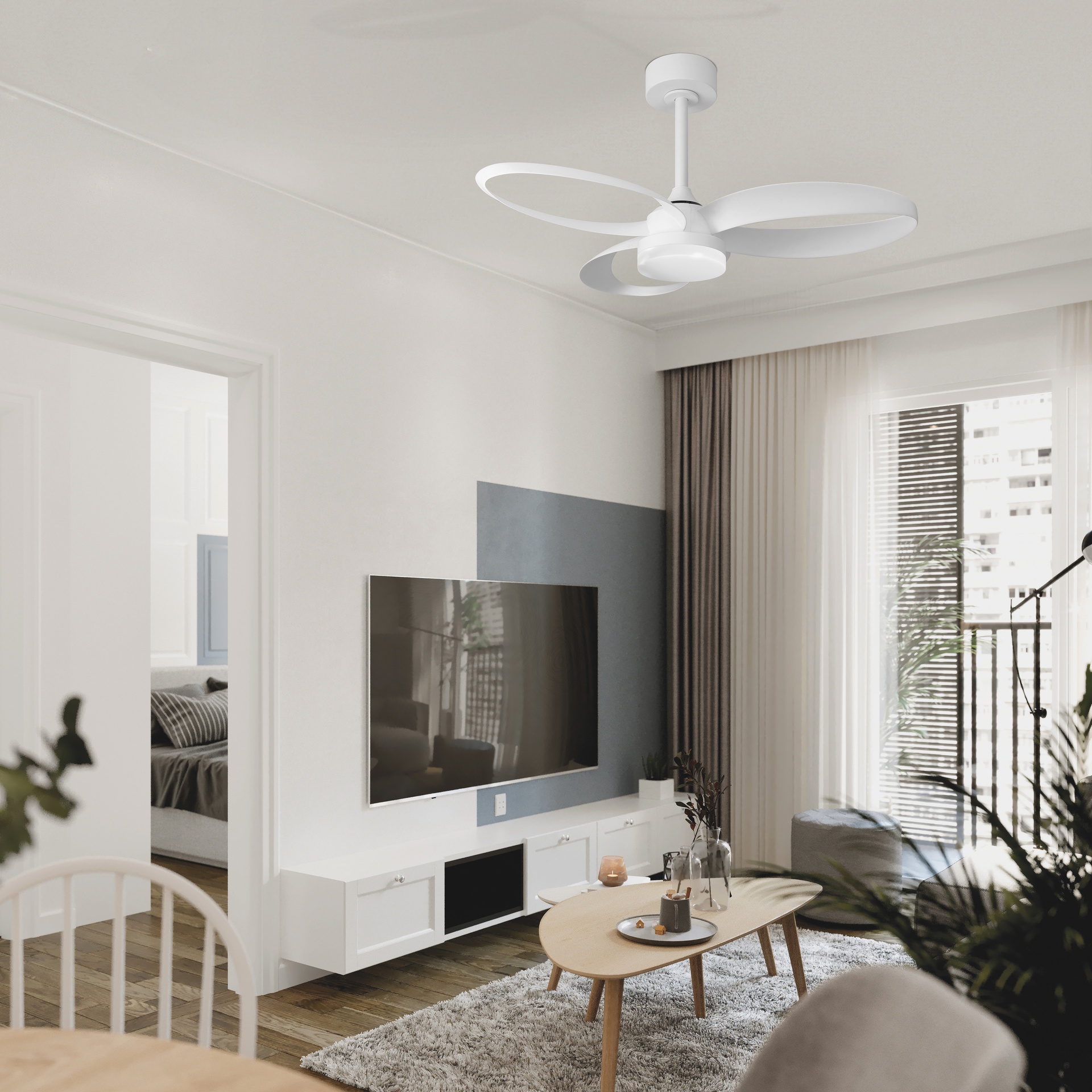 Infinity fan · Ceiling fan with light · Black