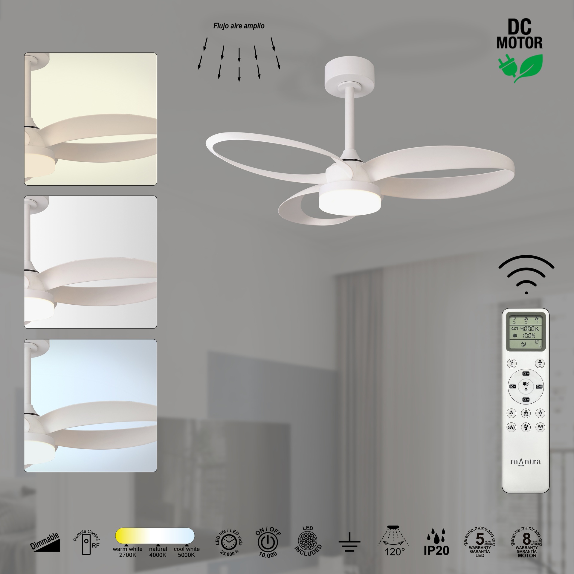 Infinity fan · Ceiling fan with light · Black
