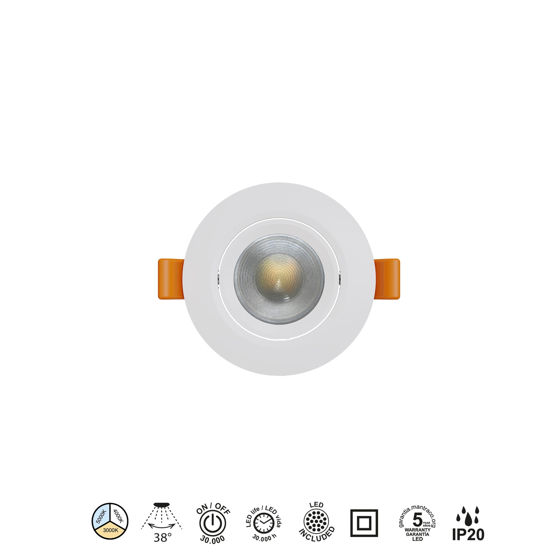 PANAMA * RECESSED LED CCT WHITE 6W