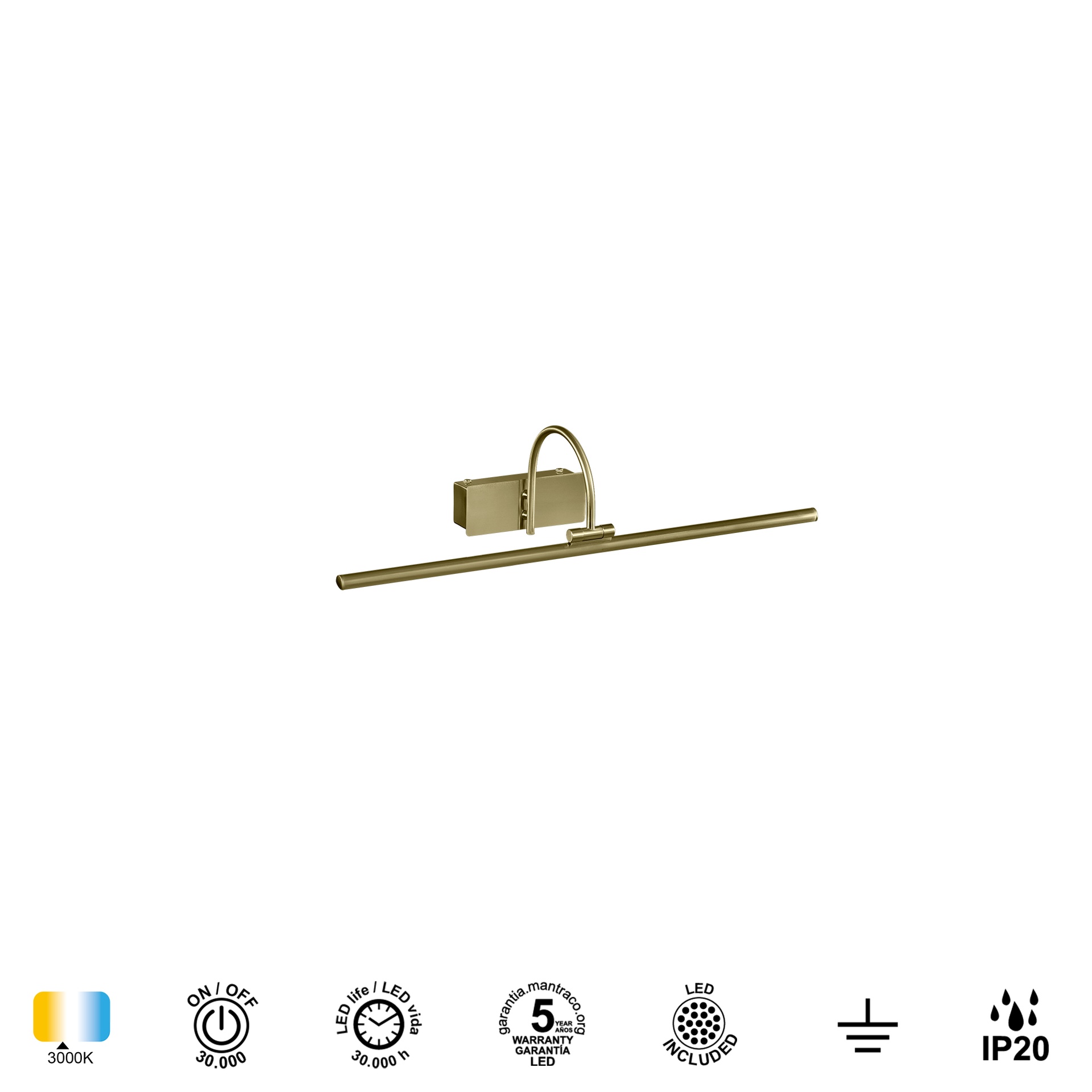 PERCURU * APPLIQUE LED 8W - 3000K  CUOIO