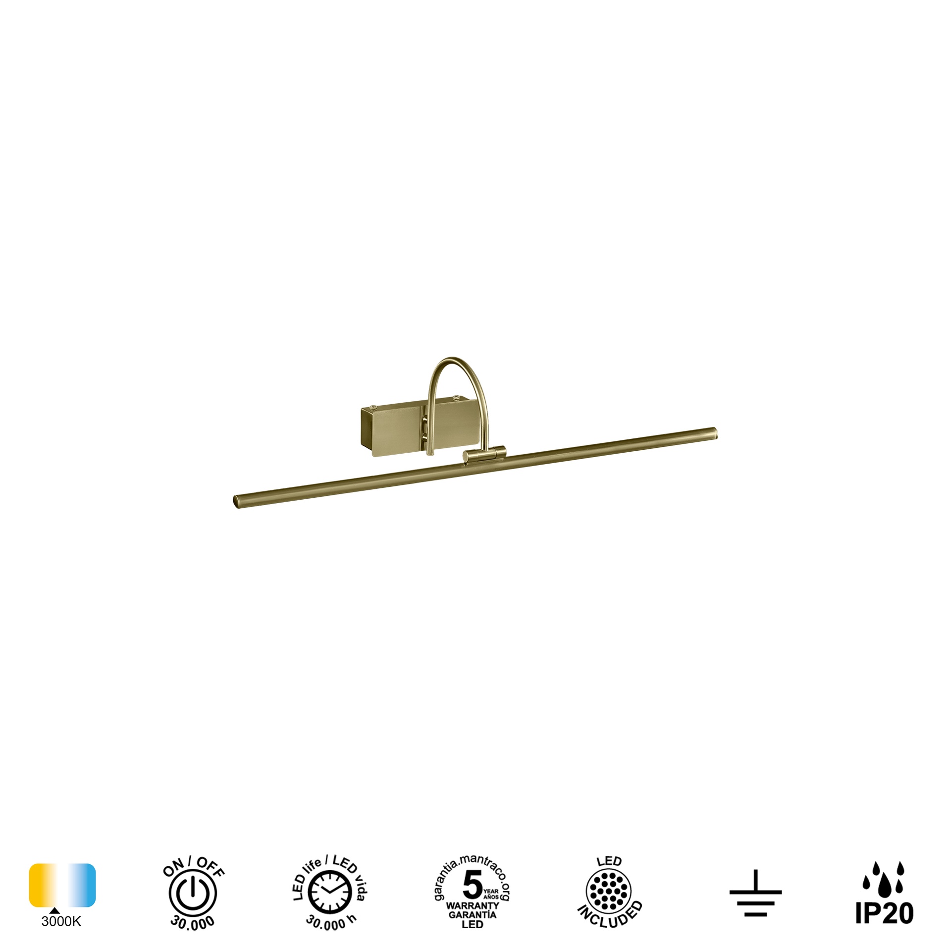 PERCURU * APPLIQUE LED 12W - 3000K CUOIO