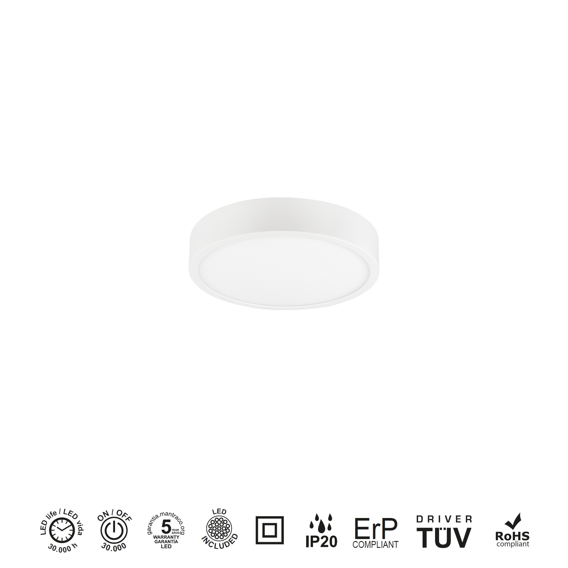 Saona superficie · Plafones · Blanco Mate