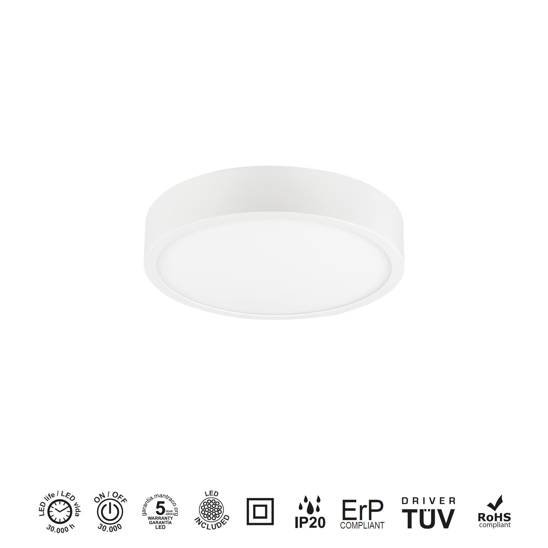 Saona superficie · Plafones · Blanco Mate