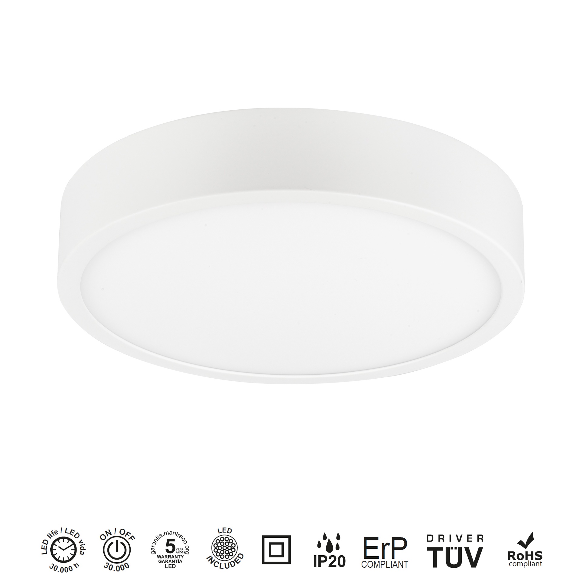 SAONA SUPERFICIE * DOWNLIGHT LED RottoNDO - 30W - 3000K