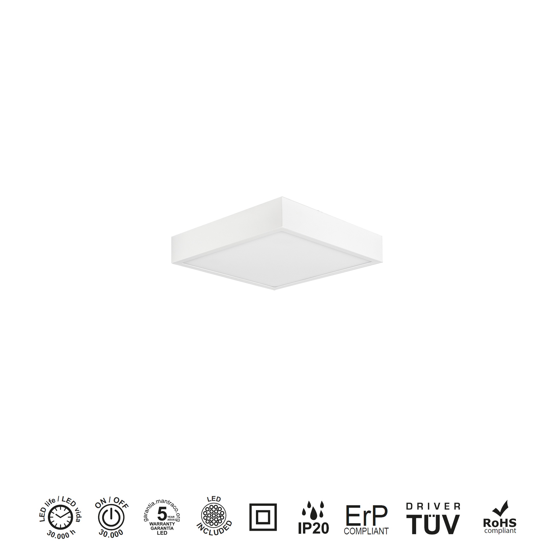 Saona superficie · Plafonniers · Blanc mat