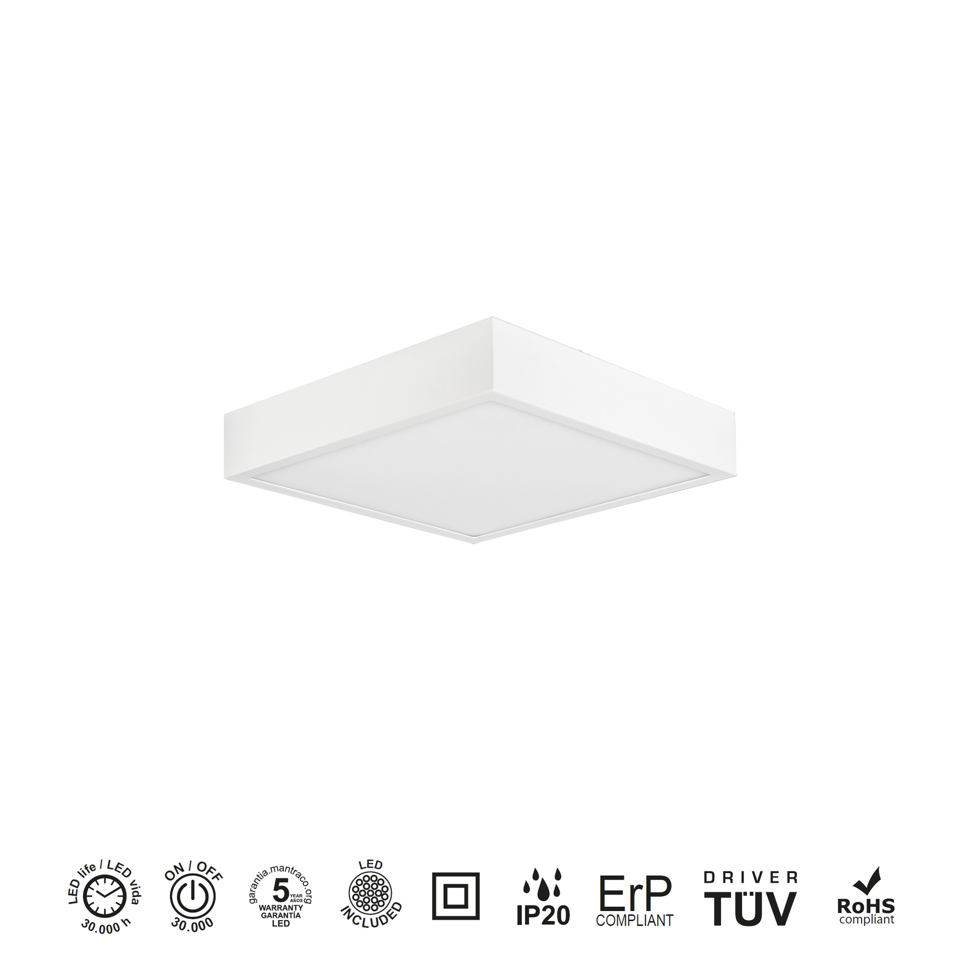 SAONA SUPERFICIE * LED DOWNLIGHT (SQUARE)  - 14W - 3000K