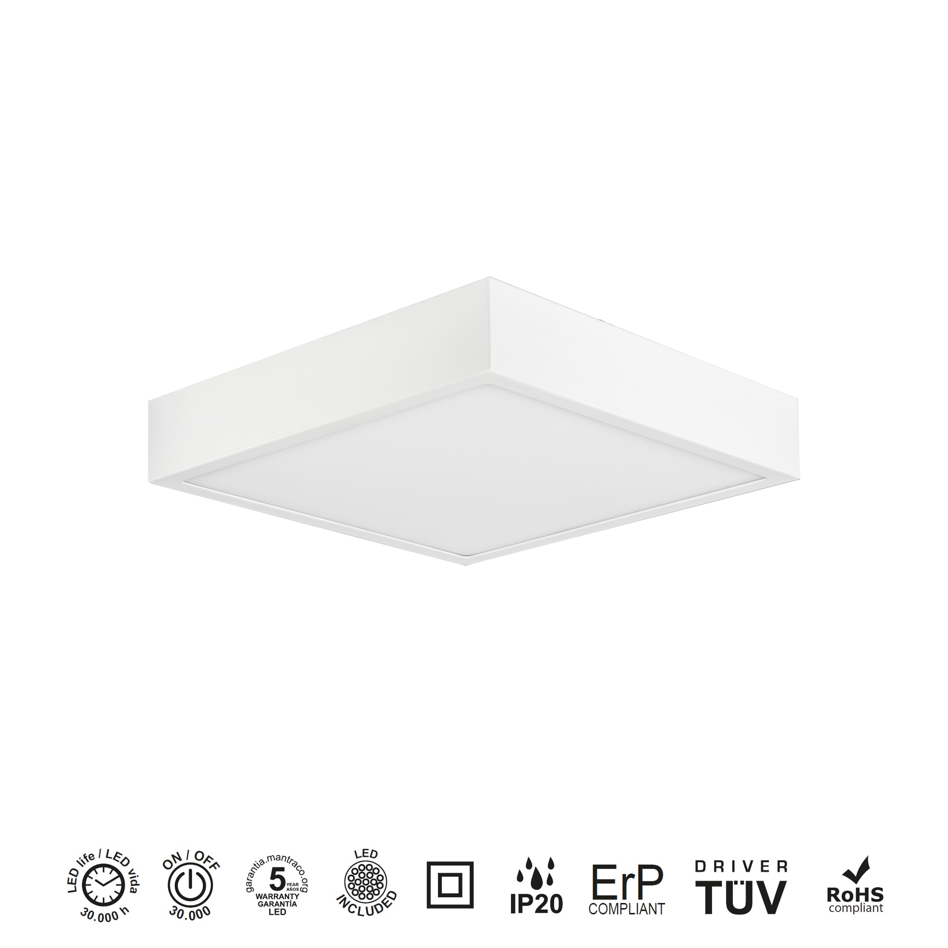 Saona superficie · Plafonniers · Blanc mat