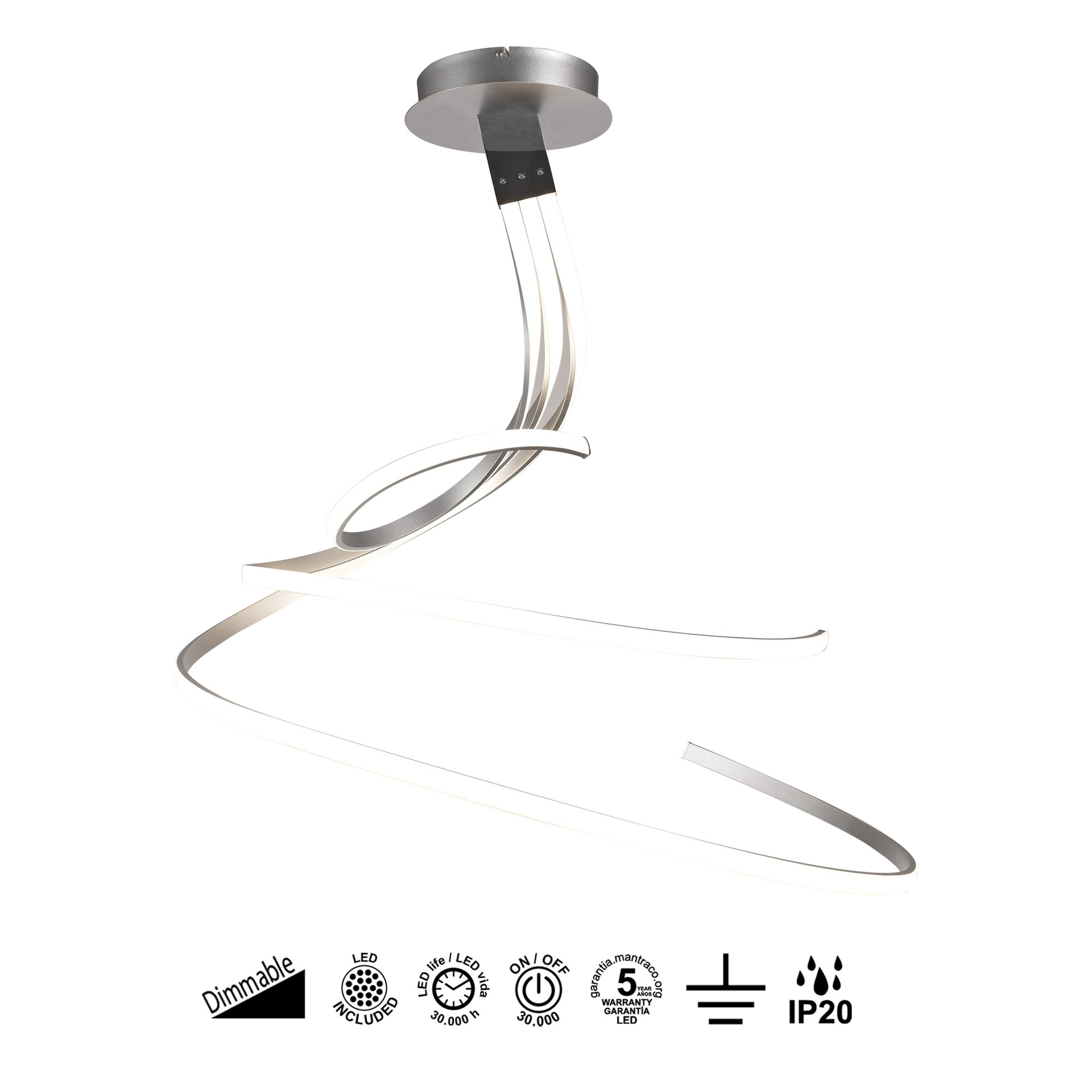 Nur · Plafones · Plata Cromo