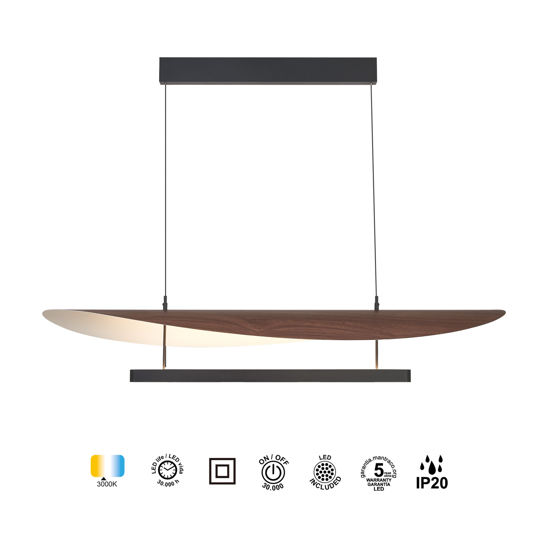 Abisal · Luminaires de plafond · Noyer / Noir
