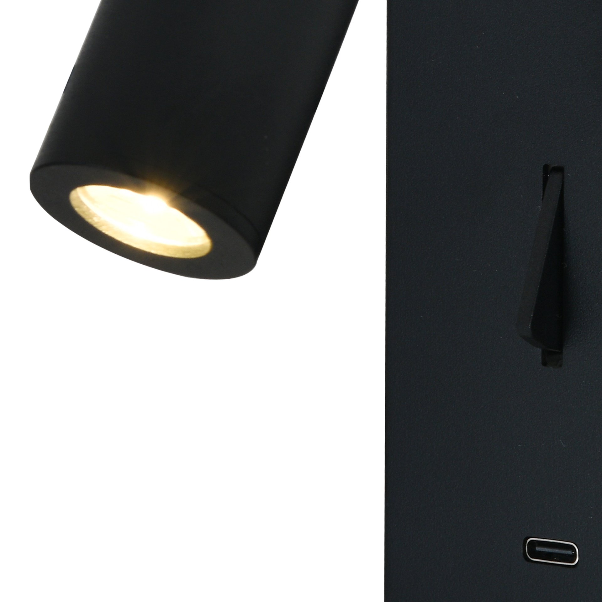 TARIFA III * APLIQUE LECTOR LED 3W 3000K NEGRO TYPE-C CARGADOR