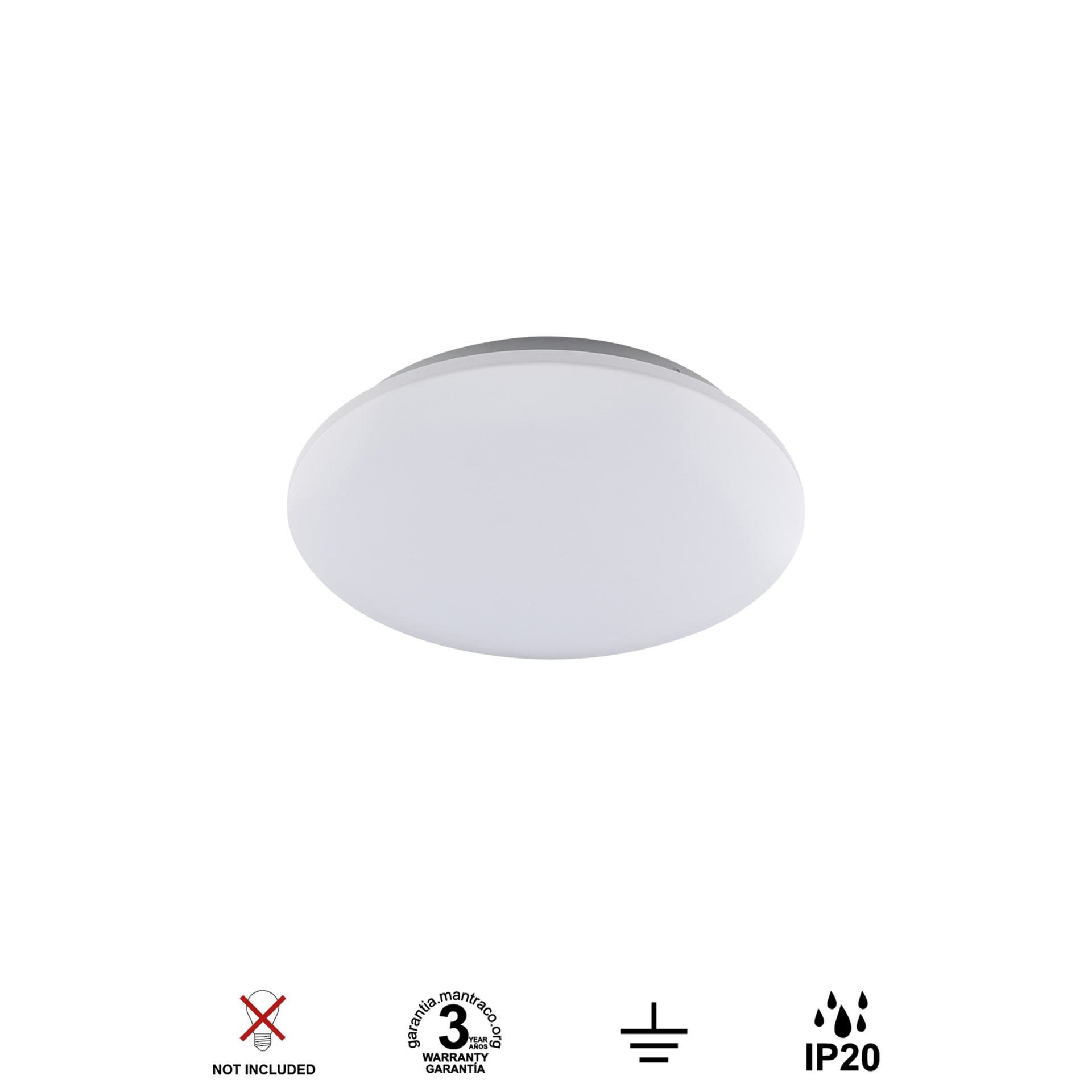 ZERO E27* ROUND CEILING WHITE - 3L*E27