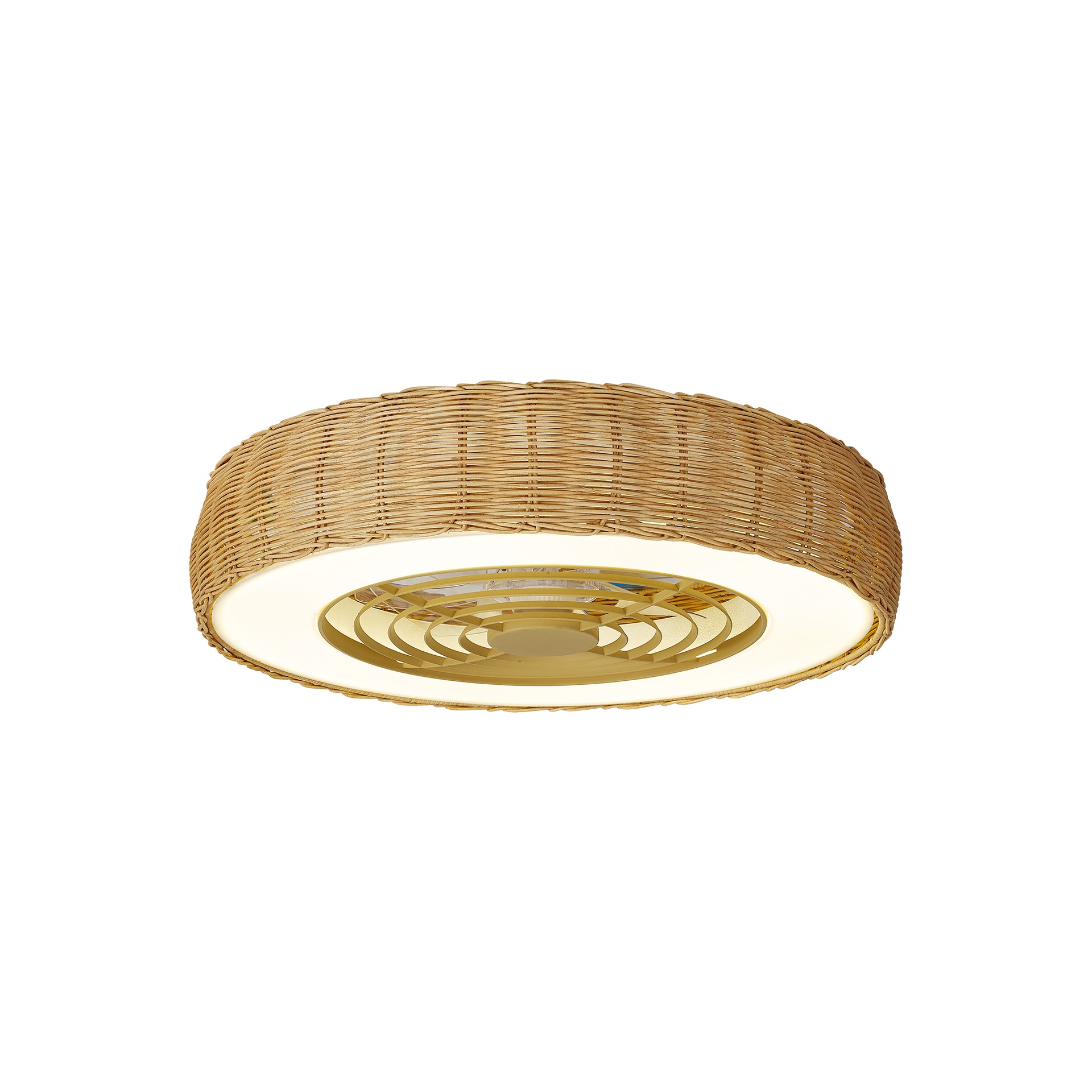 KILIMANJARO * FAN LED CEILING IP44 RATAN WITH REMOTE CONTROL