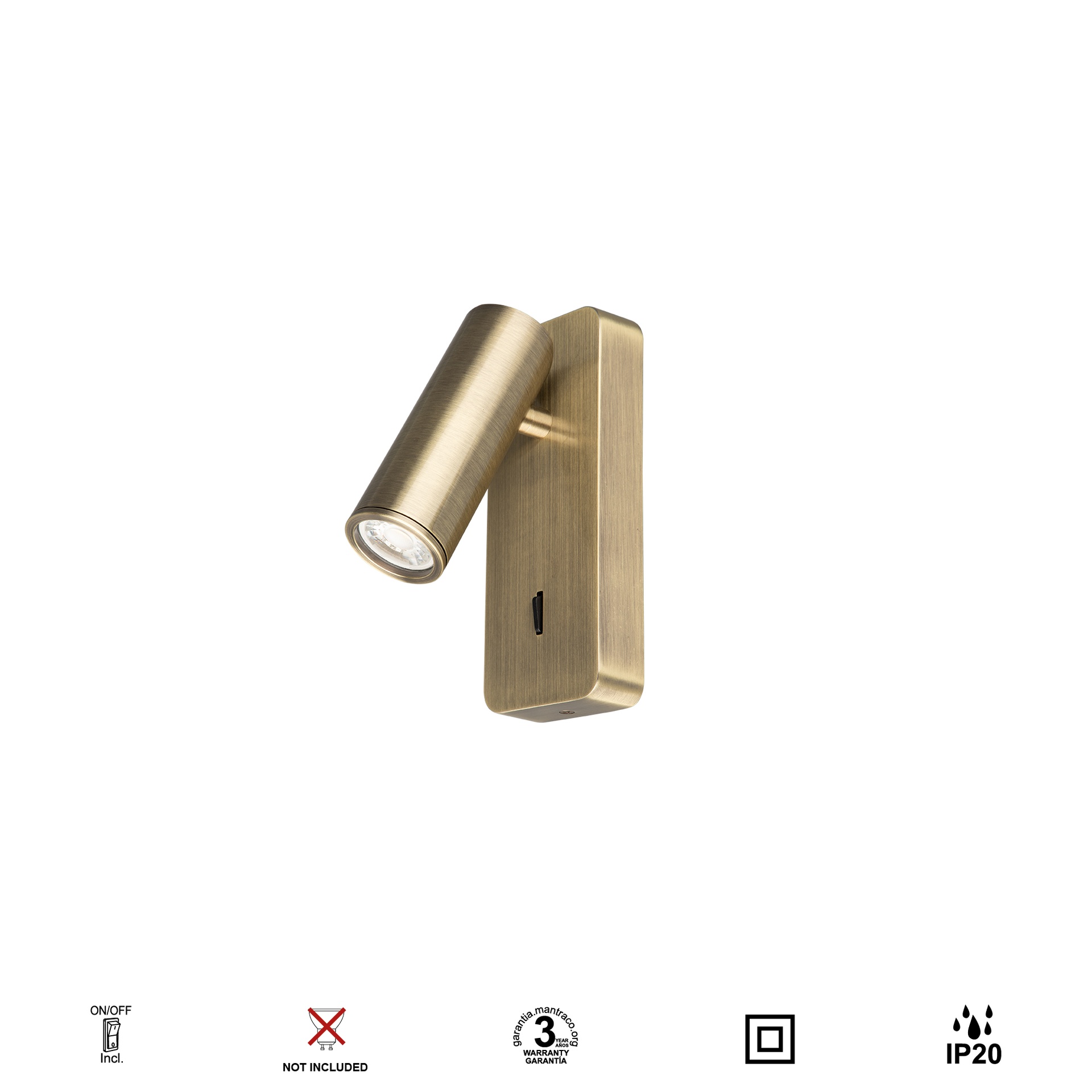 NOTTE * APPLIQUE LETTORE MINI GU10 - CUOIO