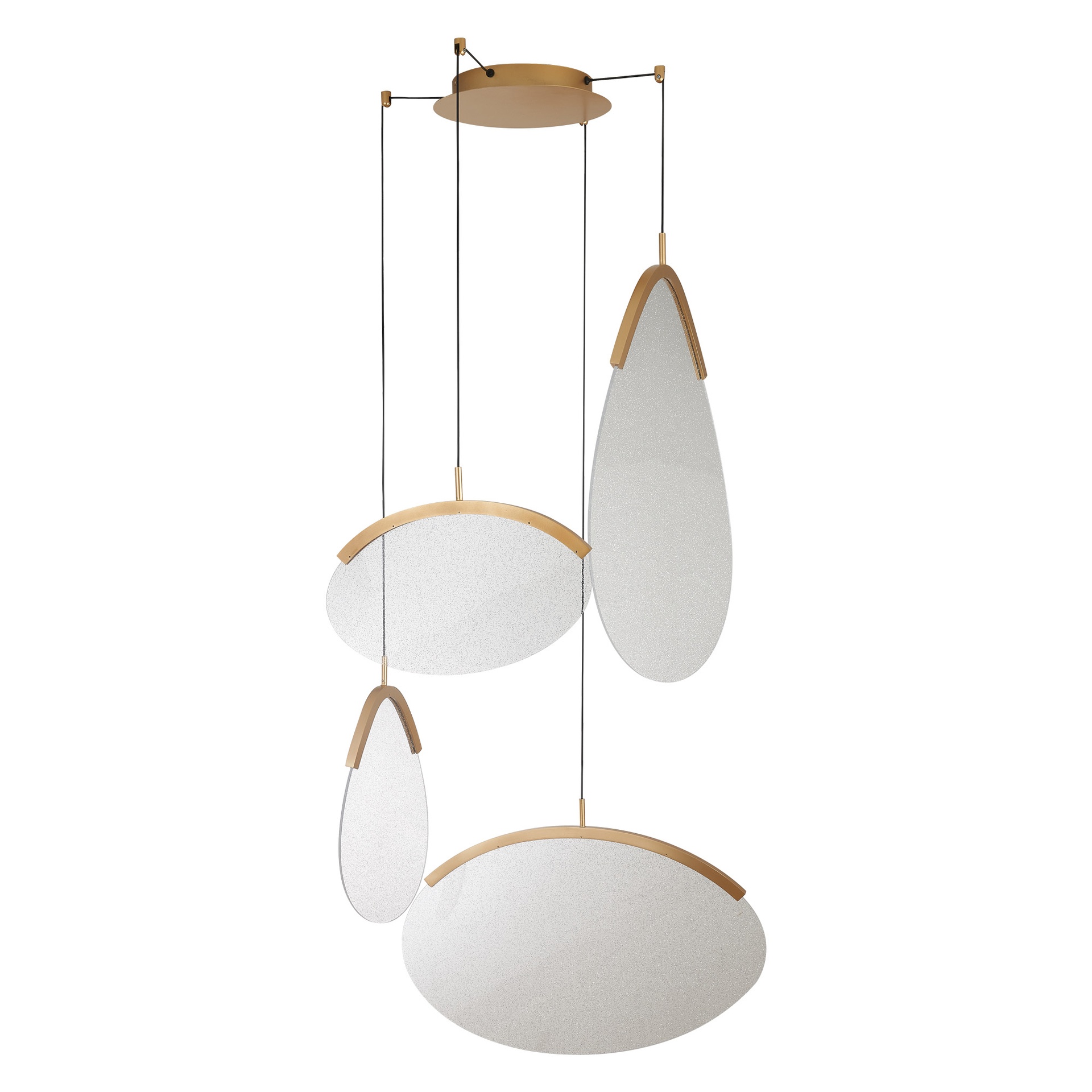 OASIS * LÁMPARA LED 54W ORO - 4 COLGANTES - DIMABLE TRIAC