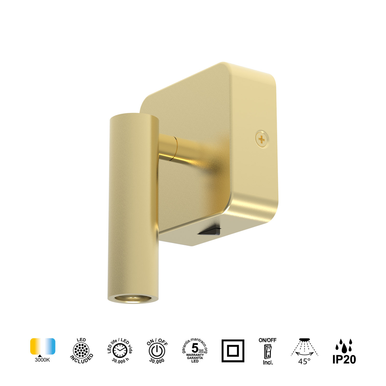 POPA * APPLIQUE LED  3W 3000K ORO
