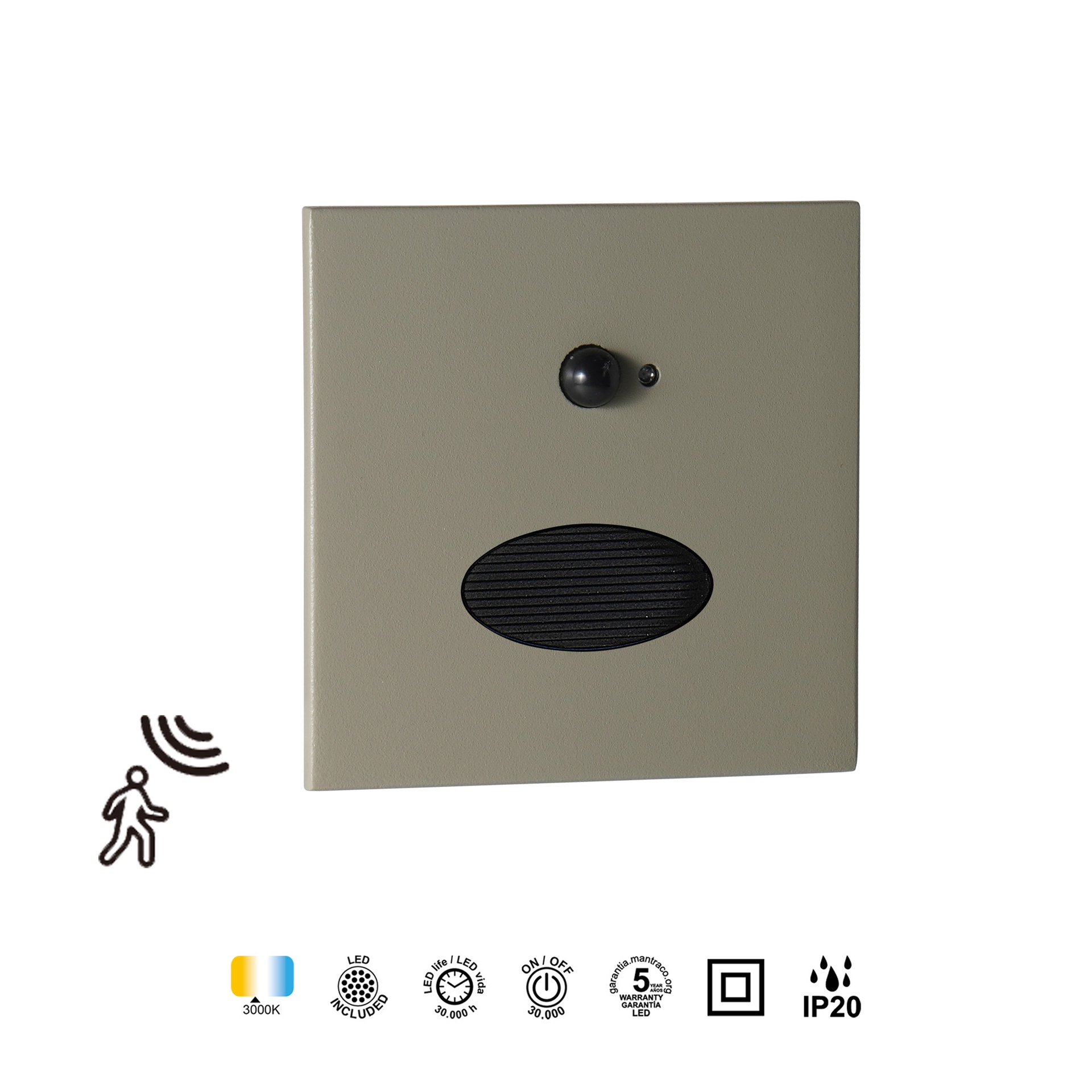 PROA * SEGNAPASI LED 3W 3000K GRIGLIO/ VERDE