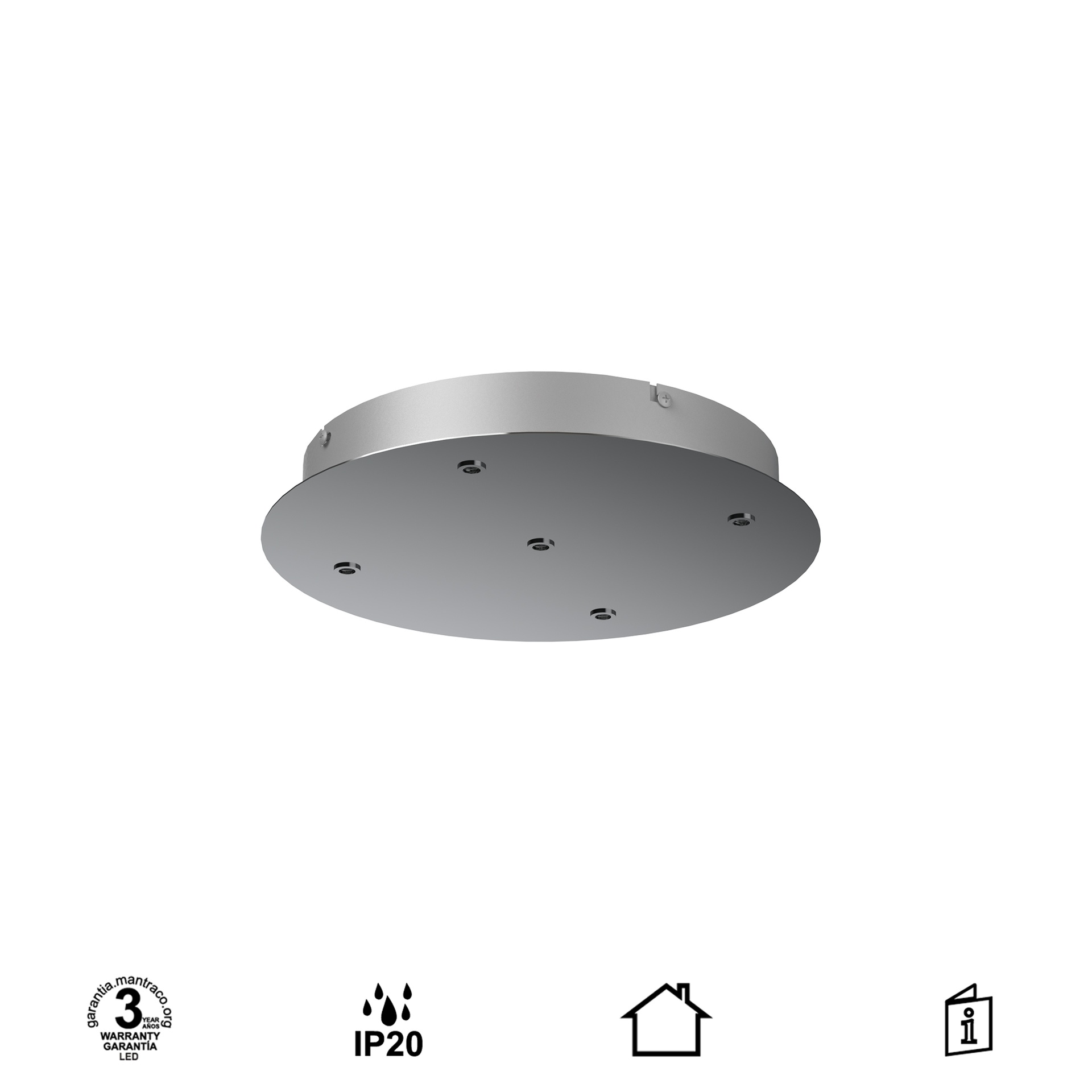 MODULAR LIGHT * PLATE 5L -  CHROME