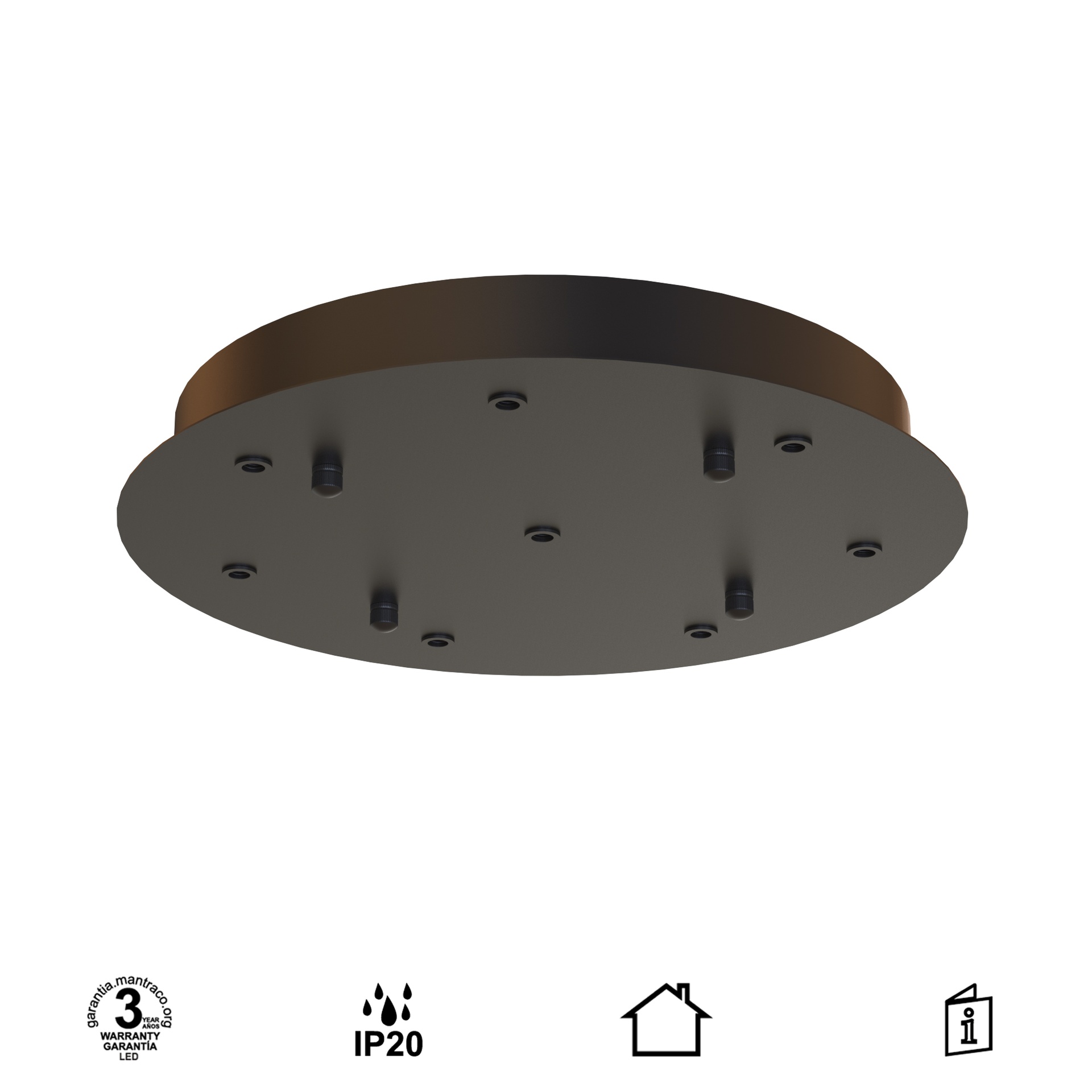 MODULAR LIGHT * PLATE 8L -  BLACK