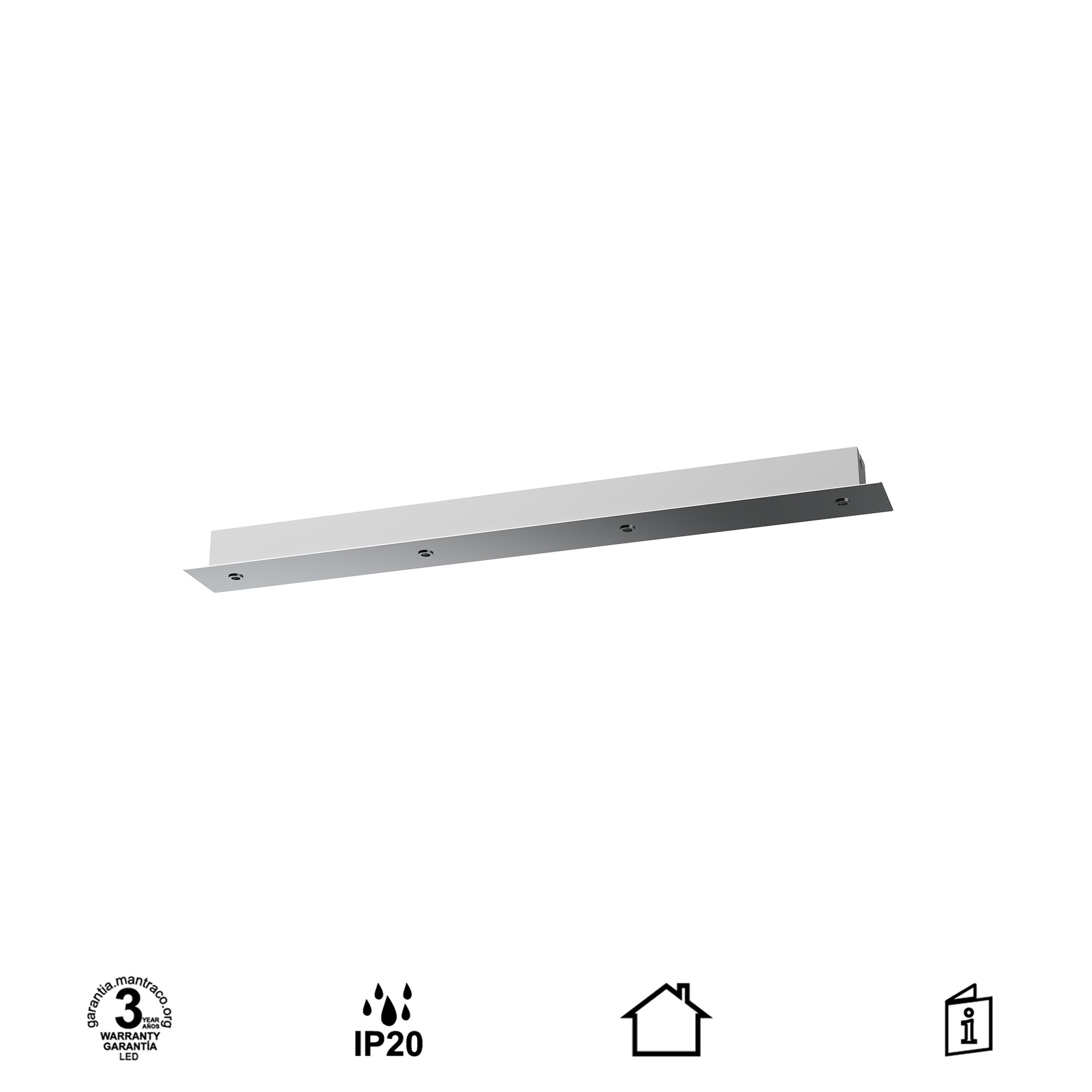 MODULAR LIGHT * PLATE LINE 4L -  CHROME