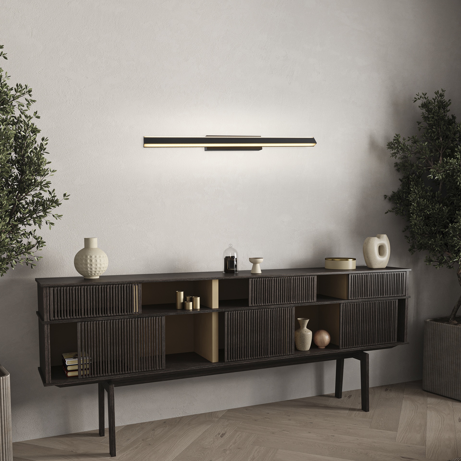 LINEALE * PLAFONIERA LED 22W - NERO SABBIATO