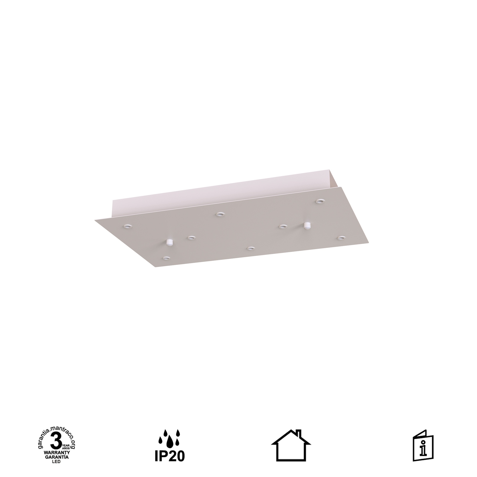 MODULAR LIGHT * PLATE RECTANGULAR 8L -  WHITE