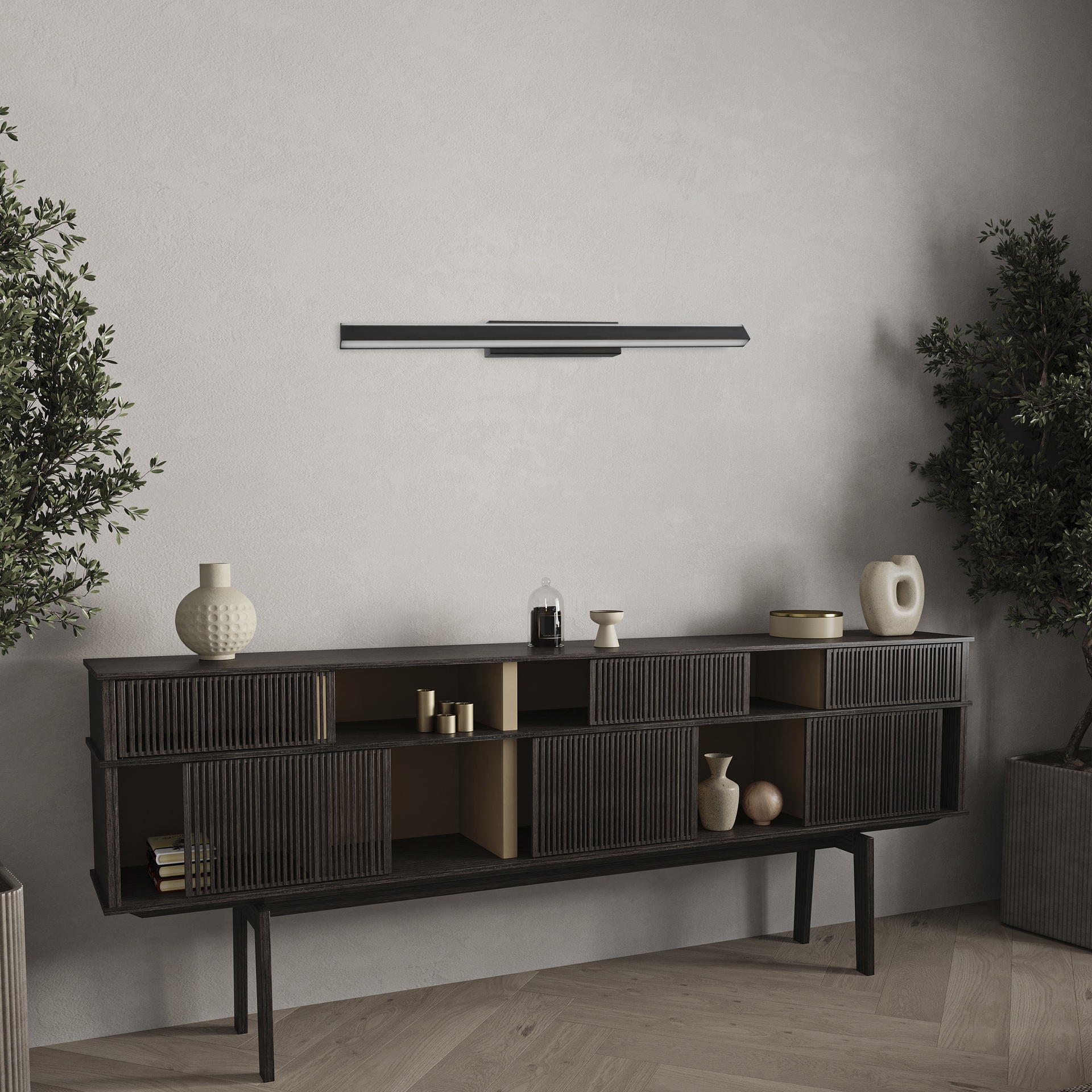 LINEALE * PLAFONIERA LED 22W - NERO SABBIATO