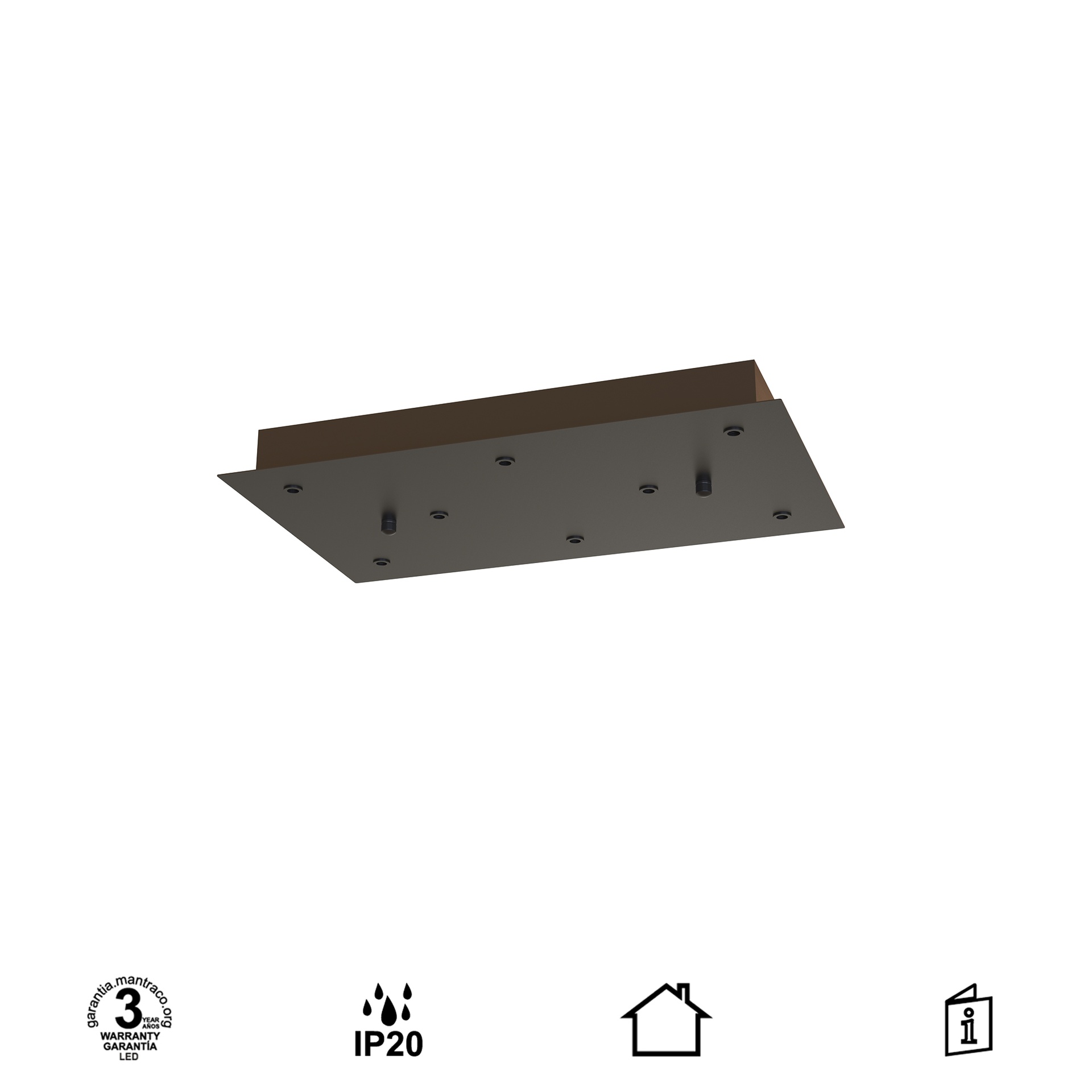 MODULAR LIGHT * ROSSONE RETTANGOLARE 8L -  NERO