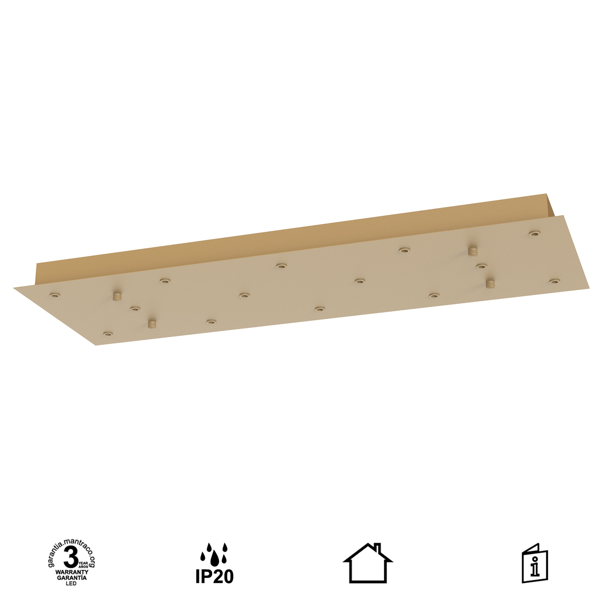 MODULAR LIGHT * ROSSONE RETTANGOLARE 14L -  ORO