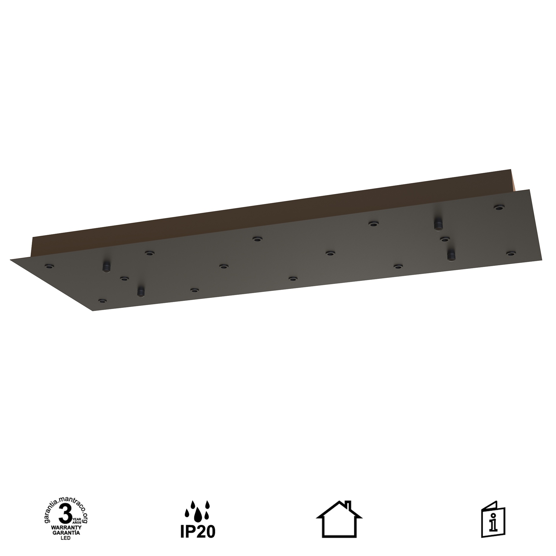 MODULAR LIGHT * PLATE RECTANGULAR 14L -  BLACK