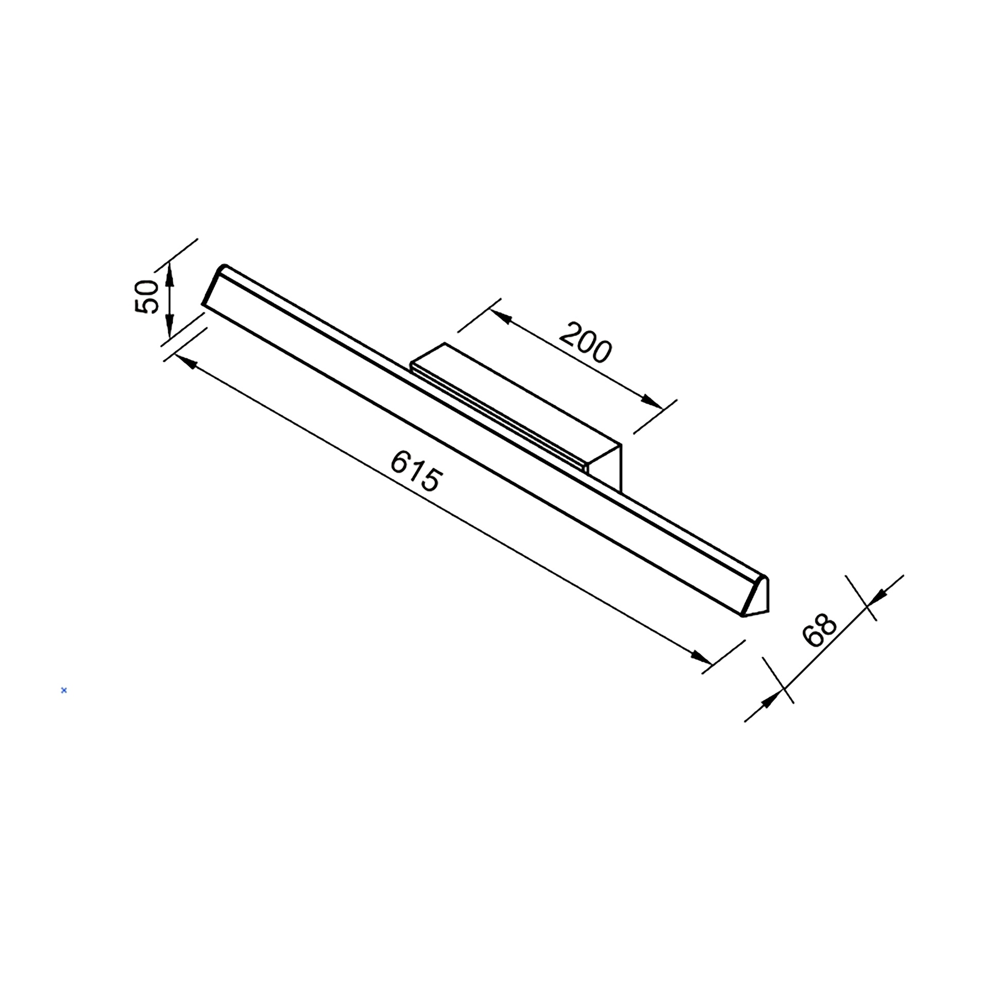 LINEALE * PLAFONIERA LED 22W - NERO SABBIATO