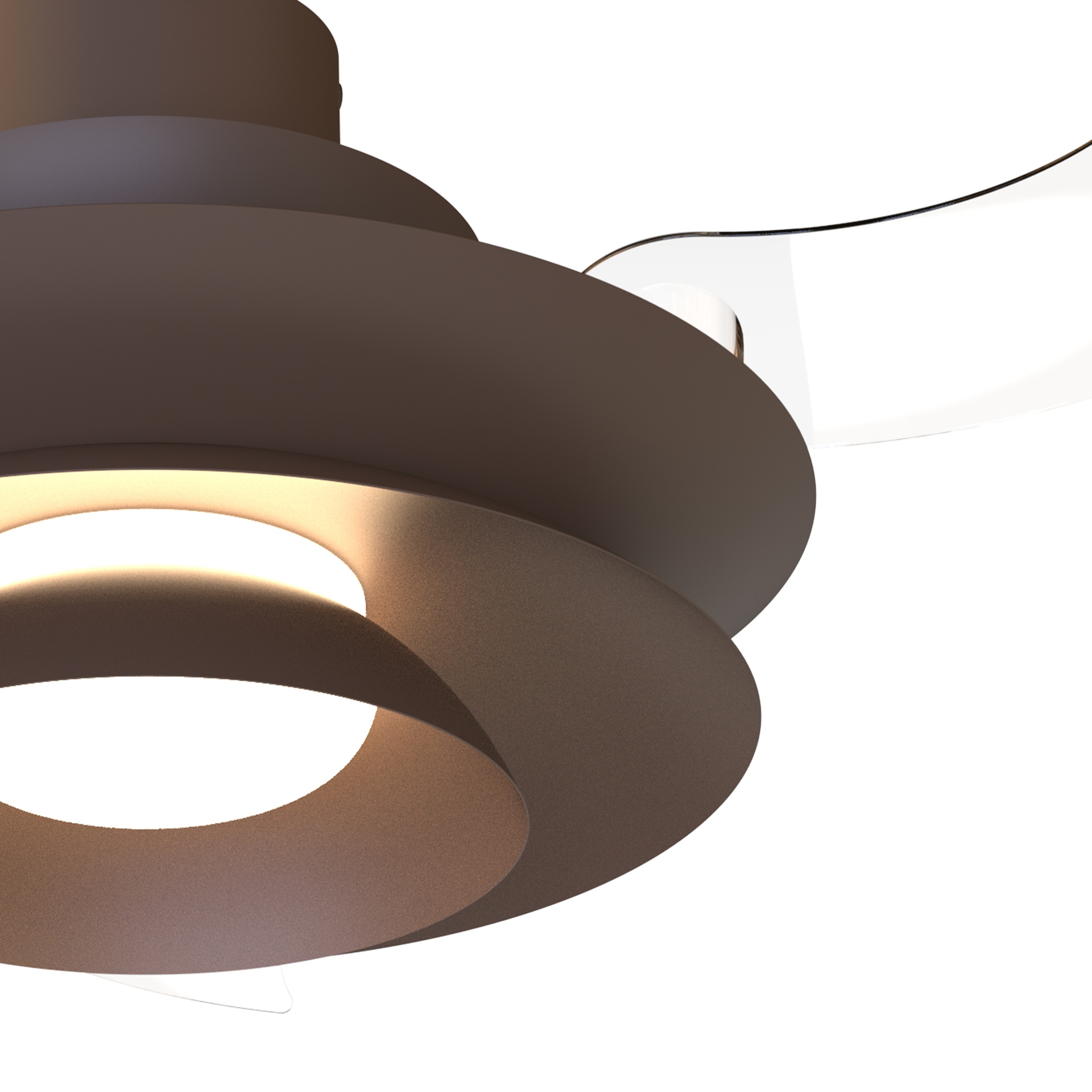 Aconcagua · Ventilador de aspas desplegables con luz · Café