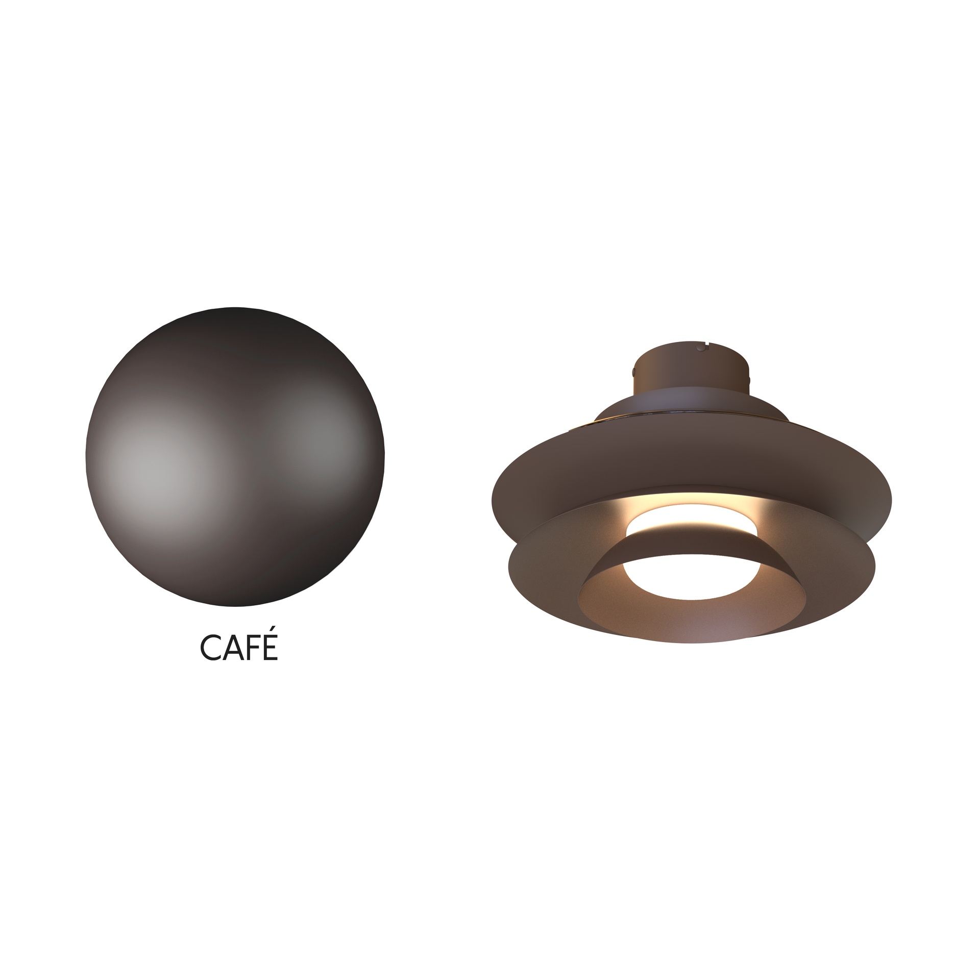 Aconcagua · Ventilador de aspas desplegables con luz · Café