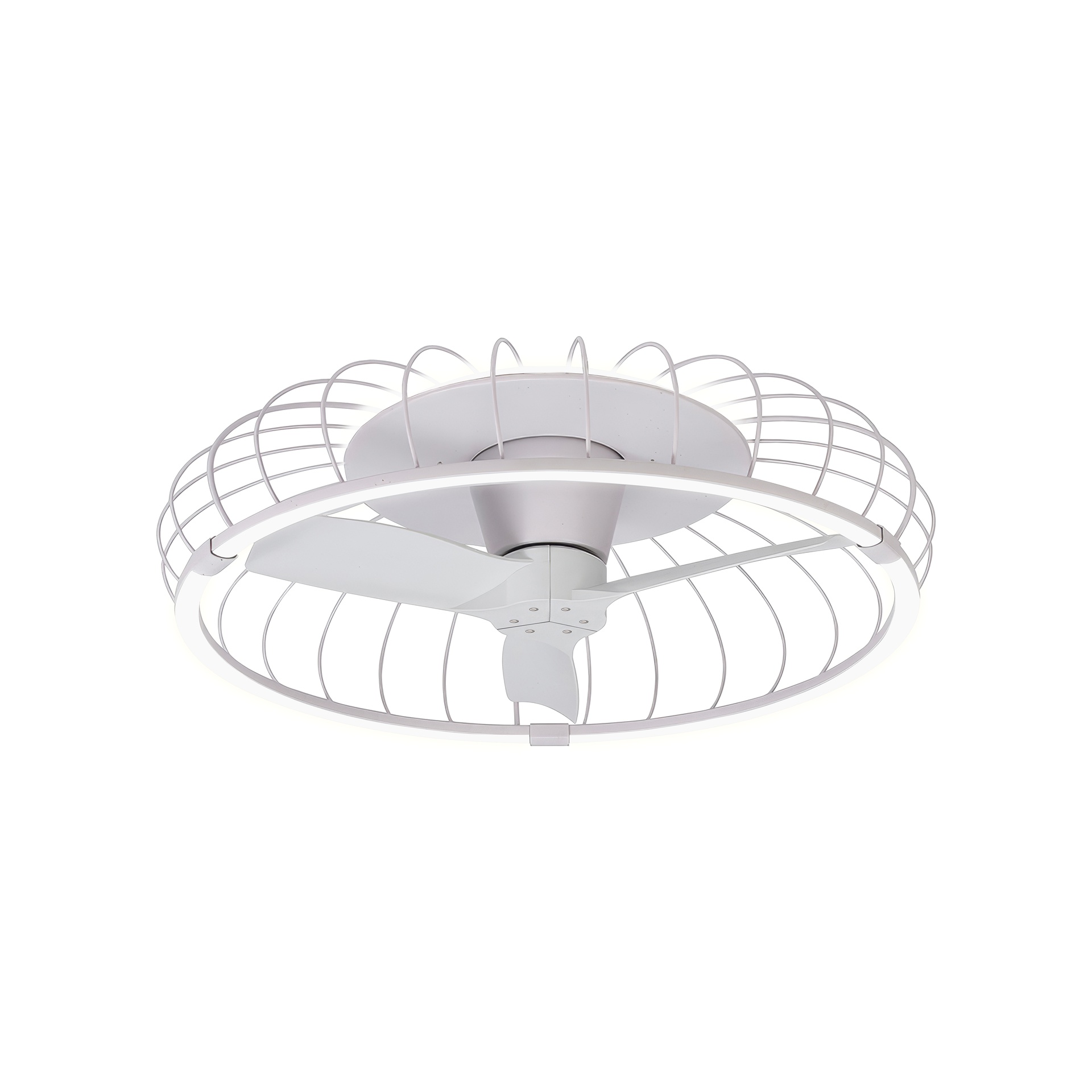 ***DES*** NATURE * VENTILATORE A SOFFITTO LED BIANCO CON TELECOMANDO