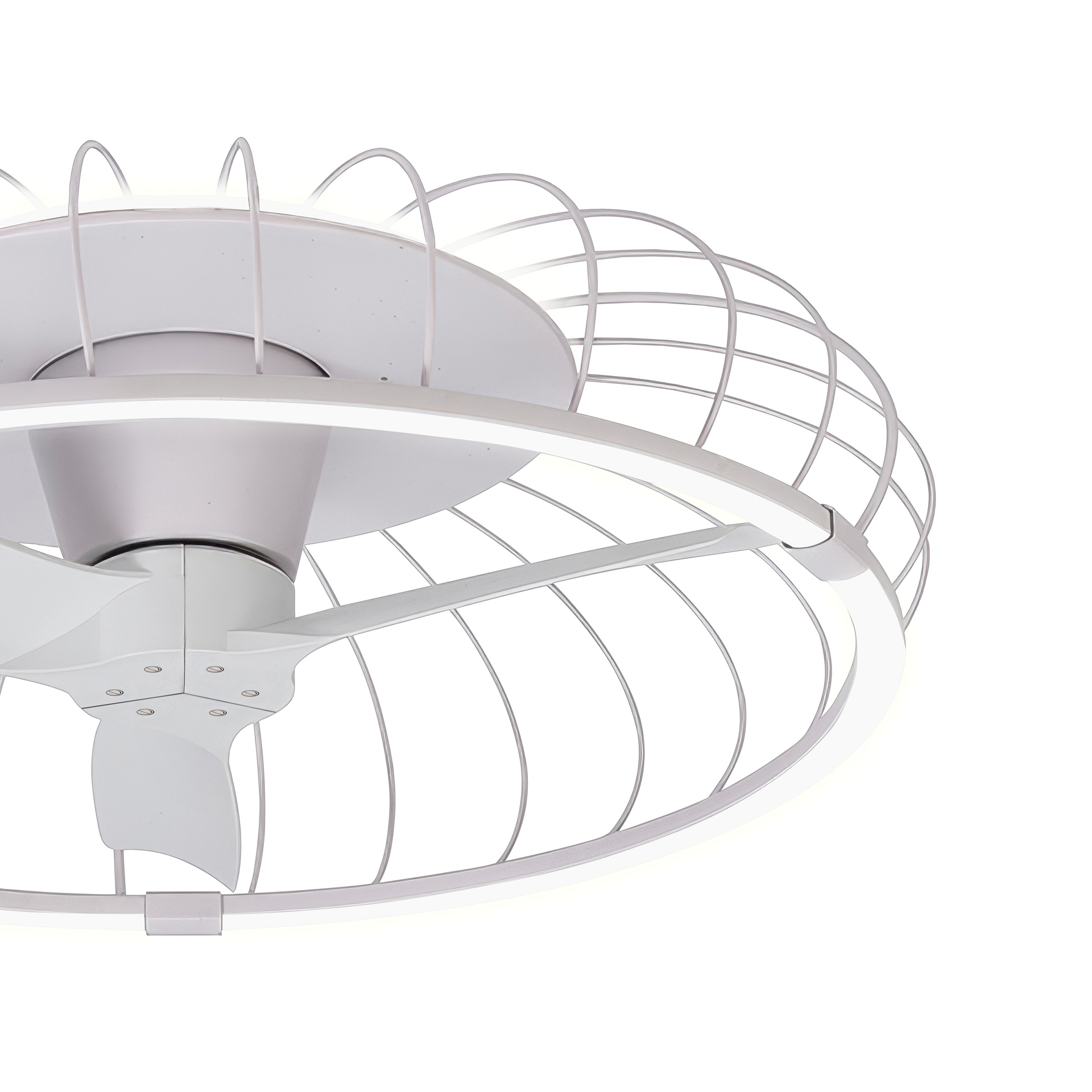 ***DES*** NATURE * VENTILATORE A SOFFITTO LED BIANCO CON TELECOMANDO