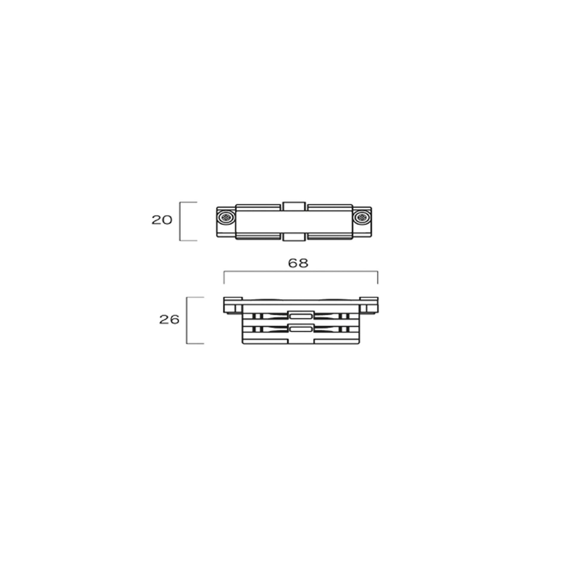 CARRILES T * STRAIGHT INTERMEDIATE CONNECTOR - WHITE
