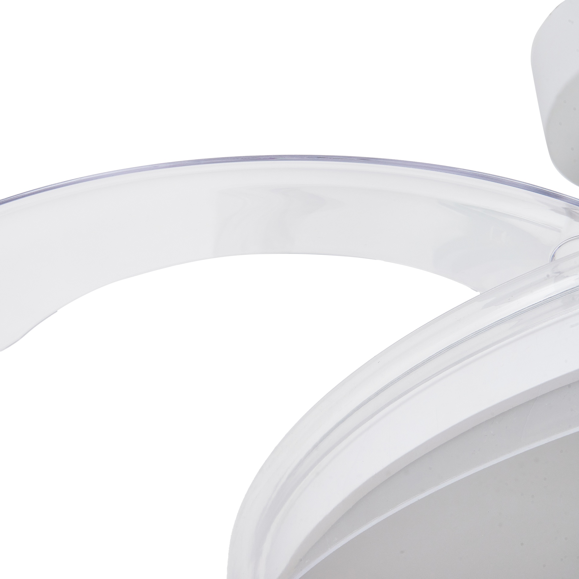 ***DES*** GLASS FAN * CEILING FAN - 53 cm WHITE-TRANSPARENTE